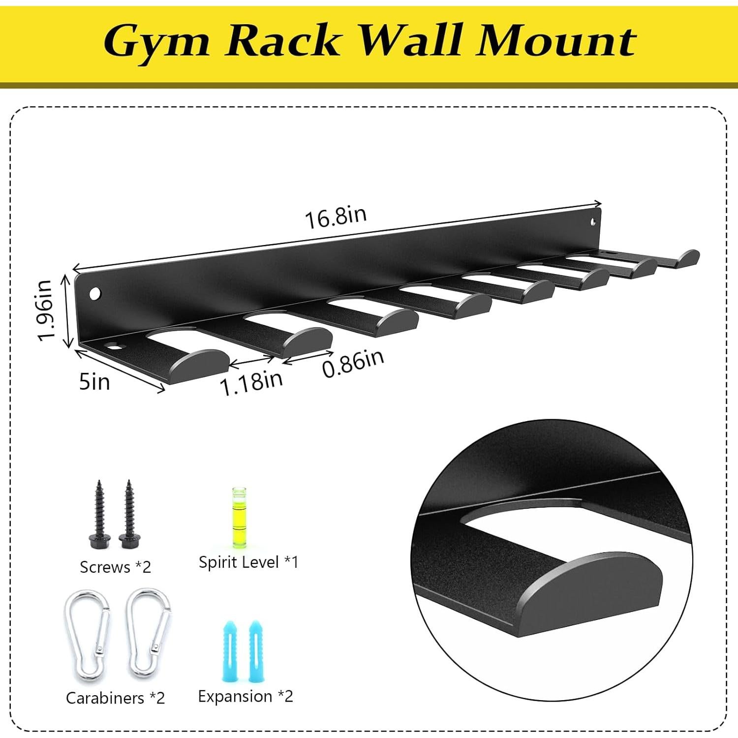 Estante de Almacenamiento de Gimnasio SVTELI - 8 Ganchos, Negro