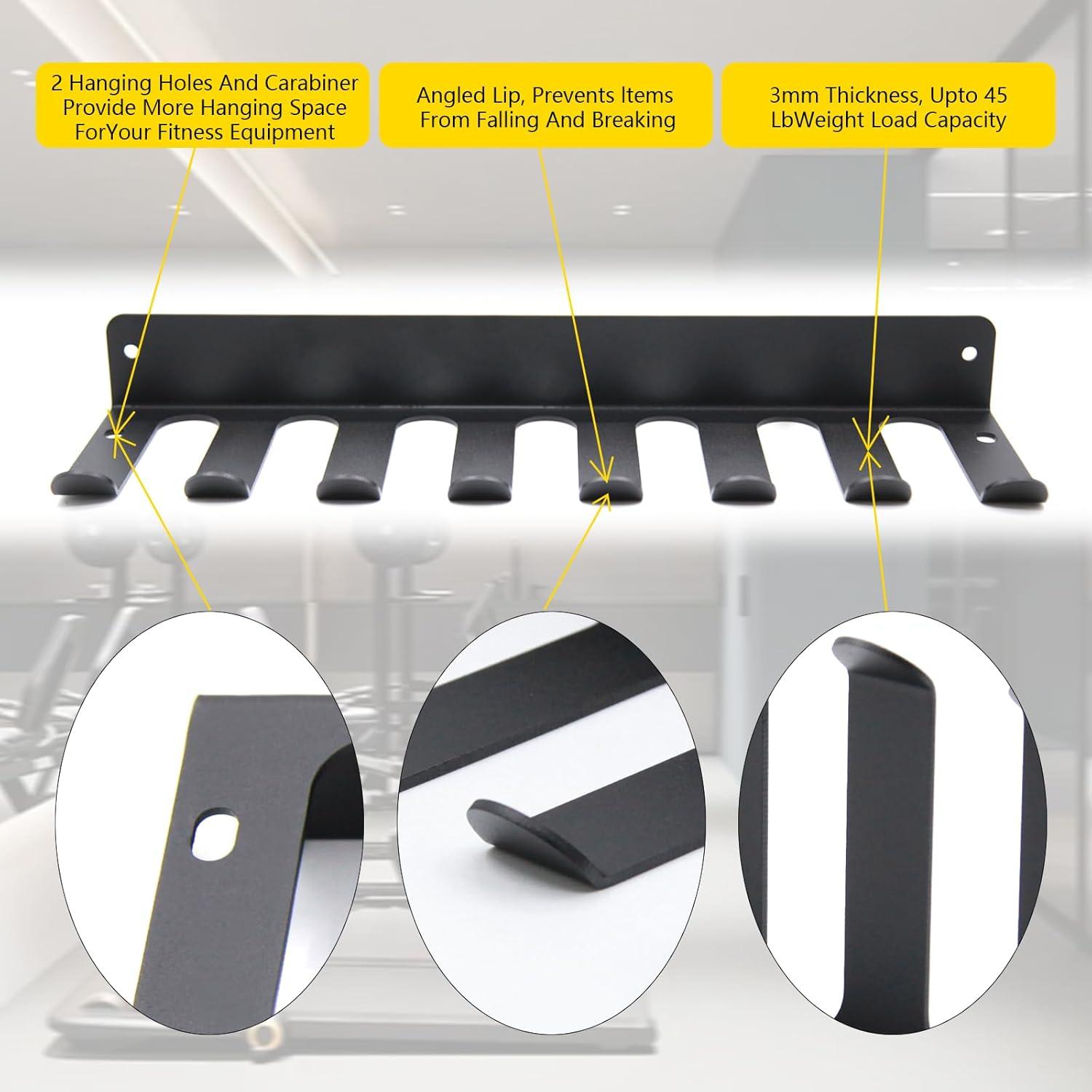 Estante de Almacenamiento de Gimnasio SVTELI - 8 Ganchos, Negro