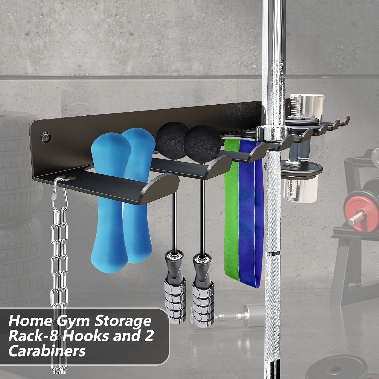 Estante de Almacenamiento de Gimnasio SVTELI - 8 Ganchos, Negro