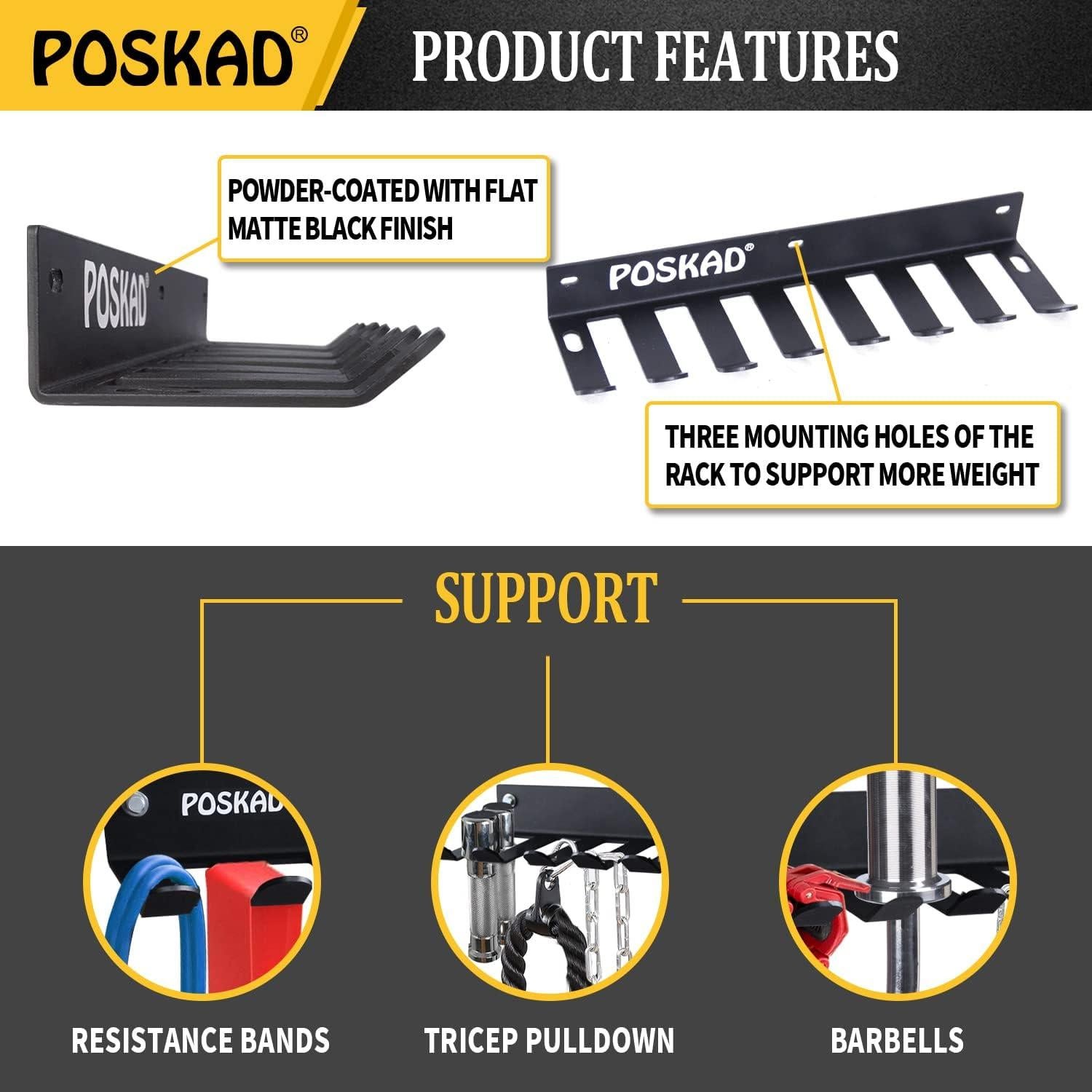 Estante de Almacenamiento Poskad para Gimnasio 8 Ganchos Acero