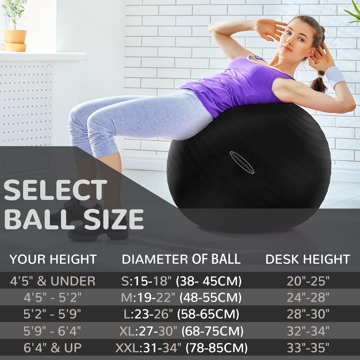 Bola de Yoga Antirrotura Fitvids 45cm Antideslizante con Bomba