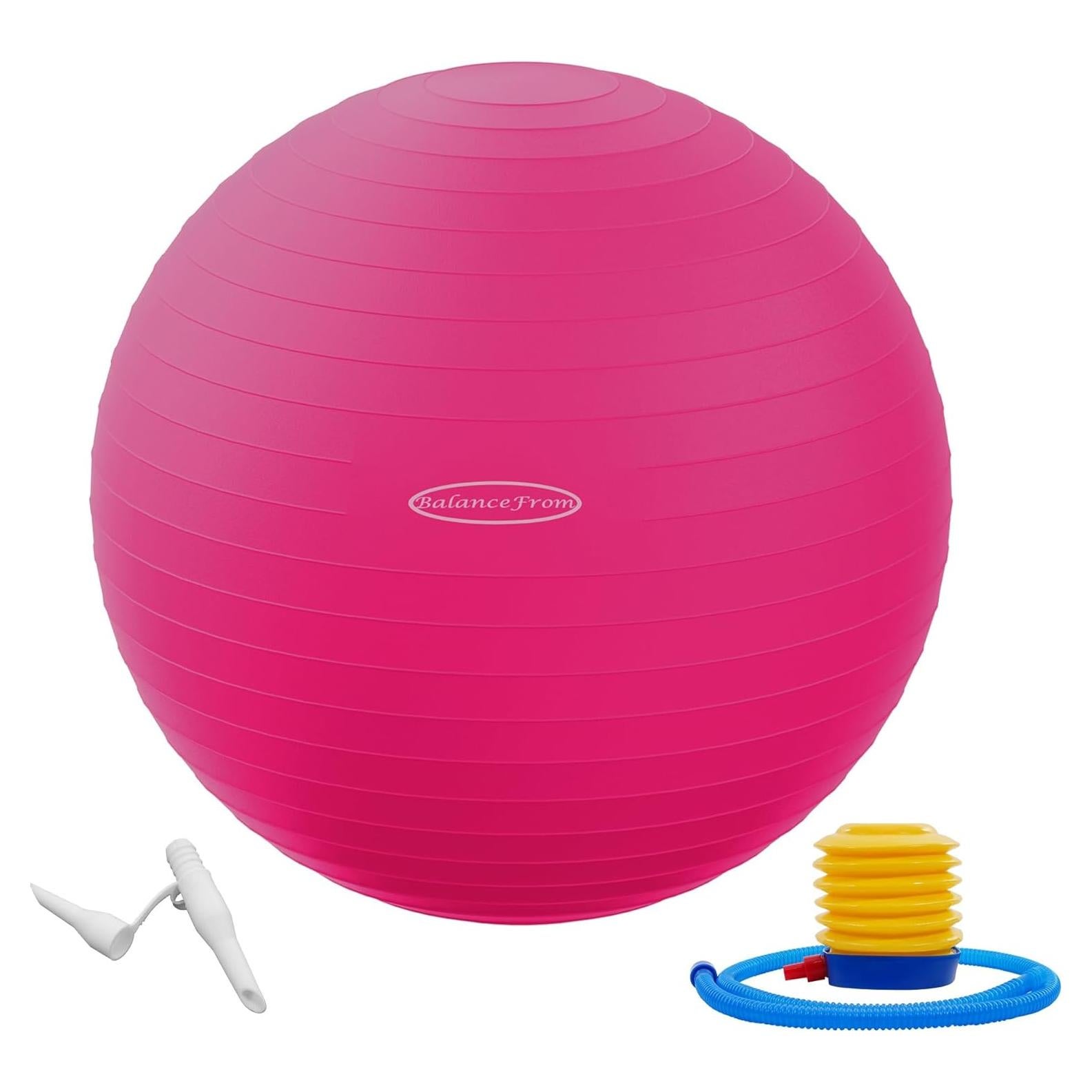 Bola de Yoga Antirrotura Fitvids 86cm Rosa con Bomba