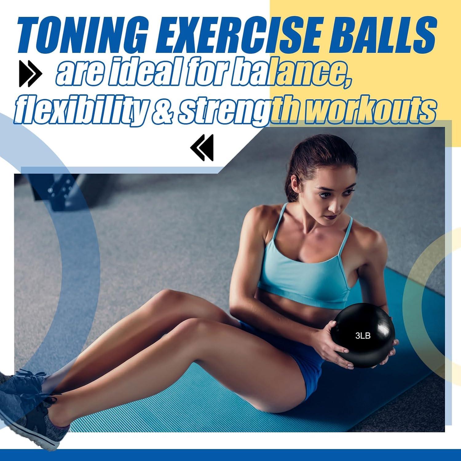 4 Pelotas de Tonificación Halloscume 0.91kg y 1.36kg PVC