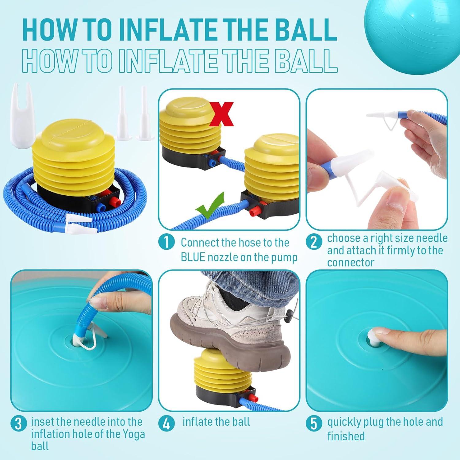 Pelotas de Ejercicio Leyndo 2 Pcs 65 cm Antiburst Turquesa