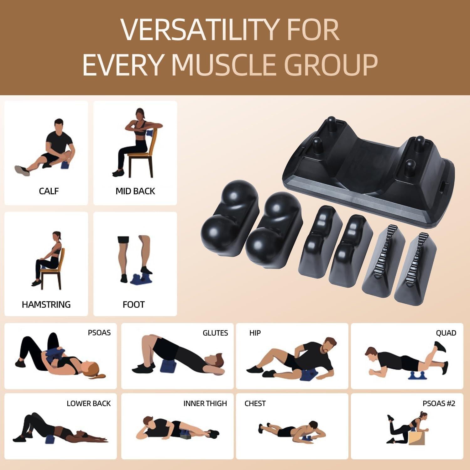 Herramienta de Masaje Miofascial Suboton - Liberación Psoas 31.75cm