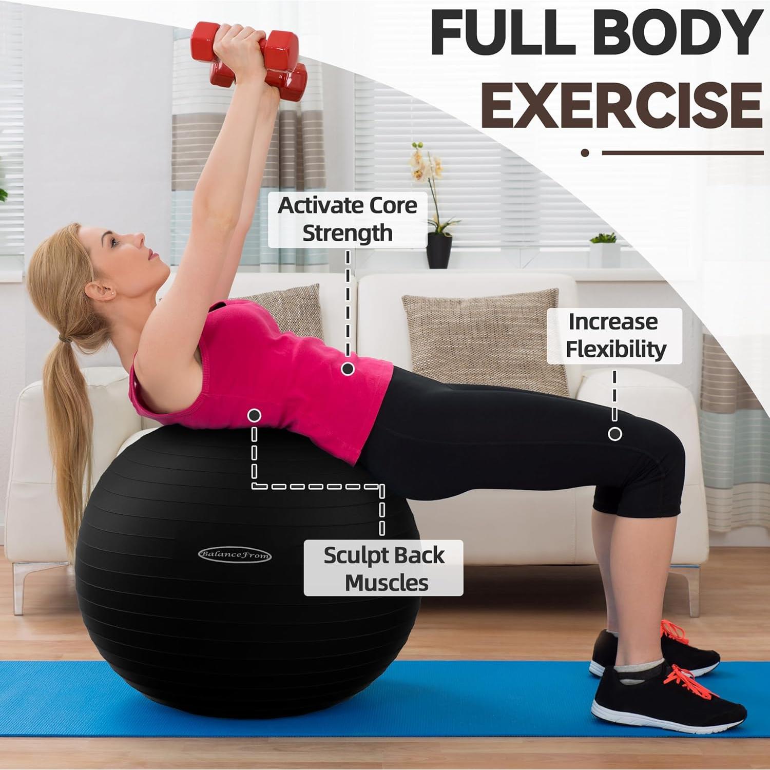 Bola de Ejercicio Antirrotura Fitvids 78-85cm Negro