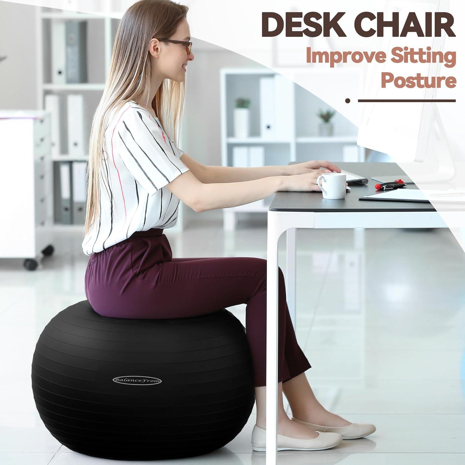 Bola de Ejercicio Antirrotura Fitvids 78-85cm Negro