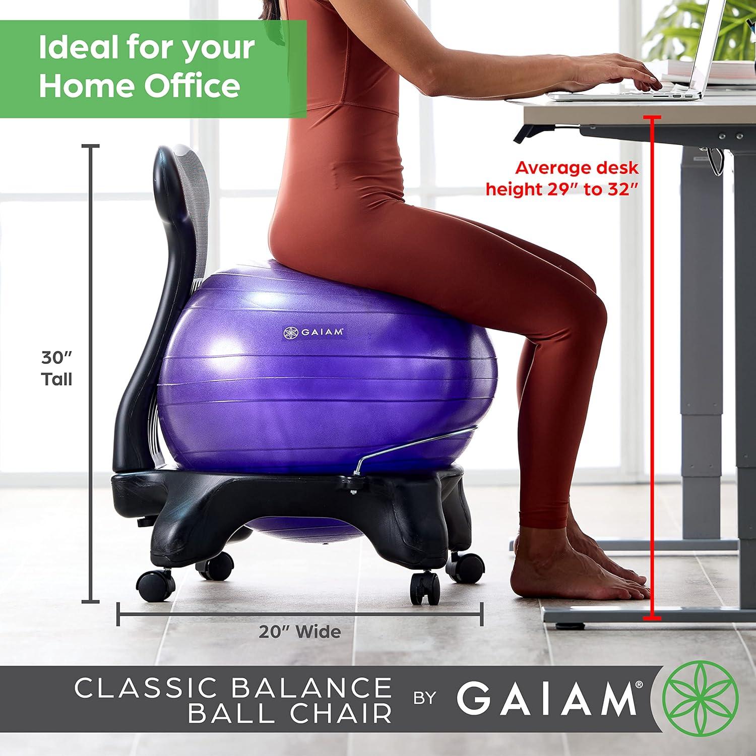 Silla de Balón de Equilibrio Gaiam - Ergonómica 52 cm