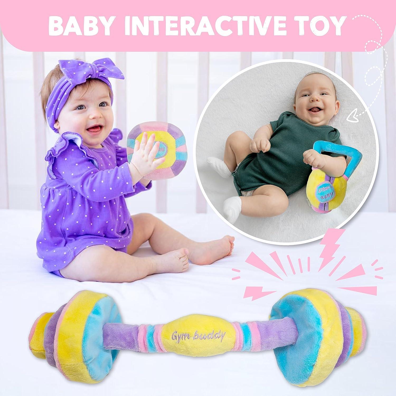 Set de Juguetes de Peluche Skywin para Bebés - Mancuerna, Kettlebell, Barra y Pelota