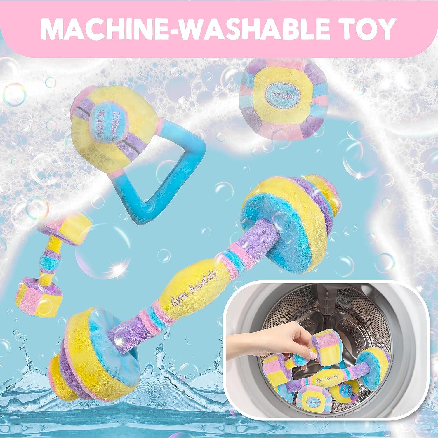 Set de Juguetes de Peluche Skywin para Bebés - Mancuerna, Kettlebell, Barra y Pelota