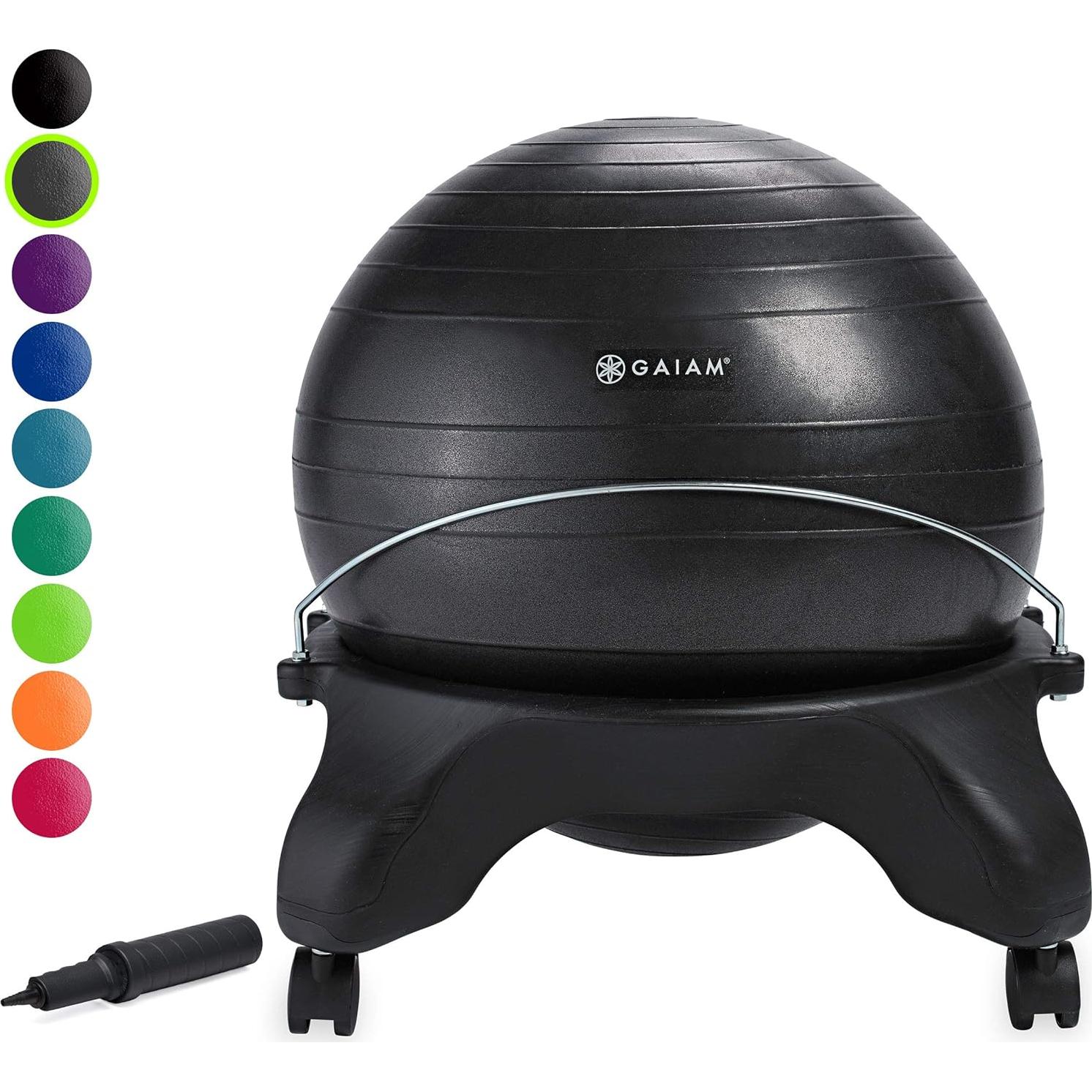 Silla de equilibrio Gaiam Classic sin respaldo con balón 52cm