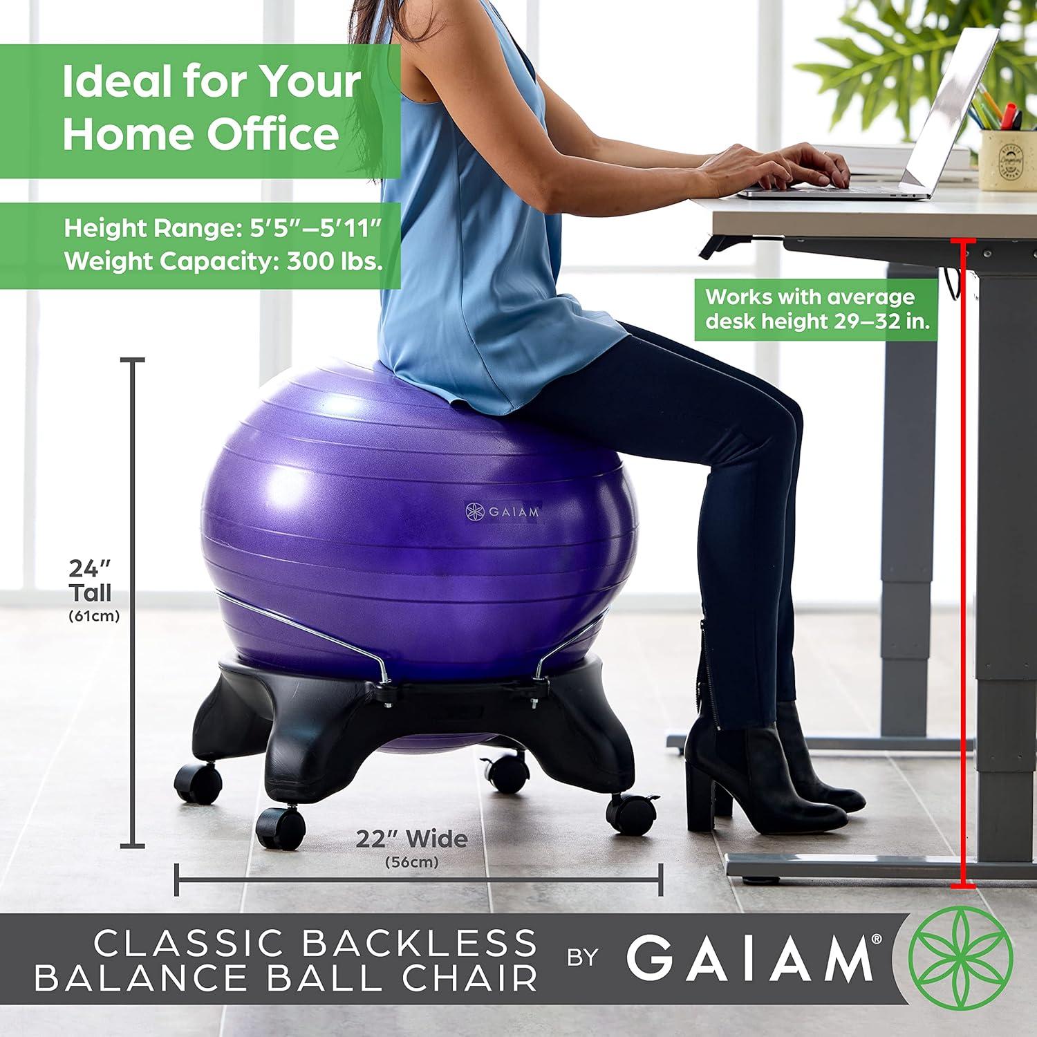 Silla de equilibrio Gaiam Classic sin respaldo con balón 52cm