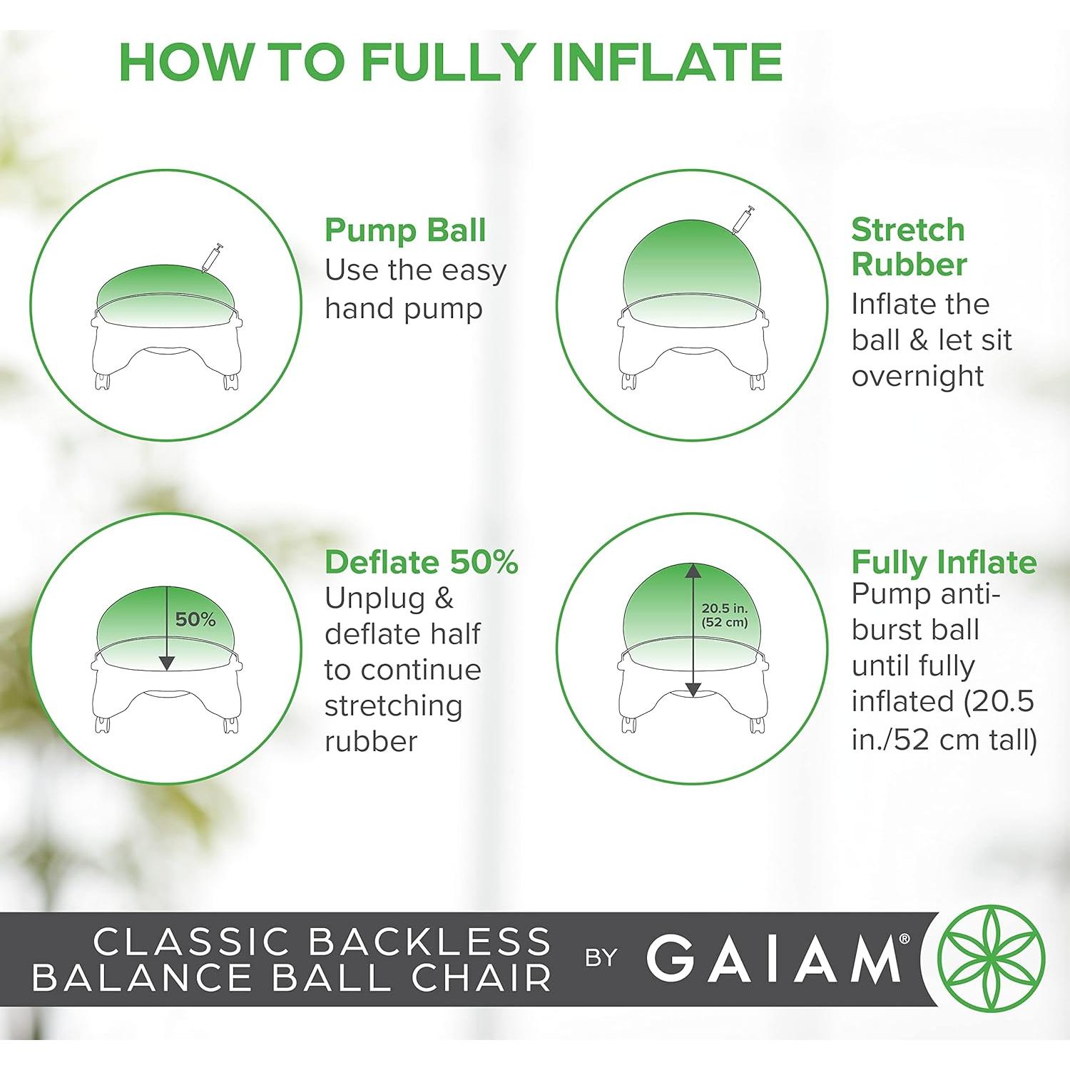 Silla de equilibrio Gaiam Classic sin respaldo con balón 52cm