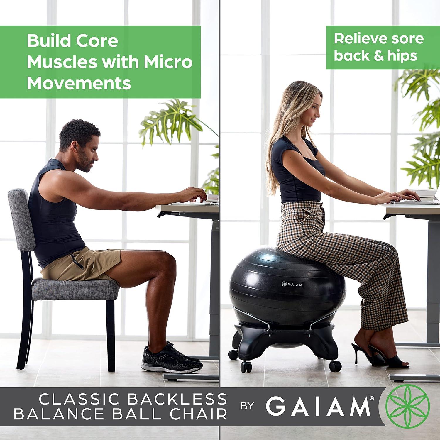 Silla de equilibrio Gaiam Classic sin respaldo con balón 52cm