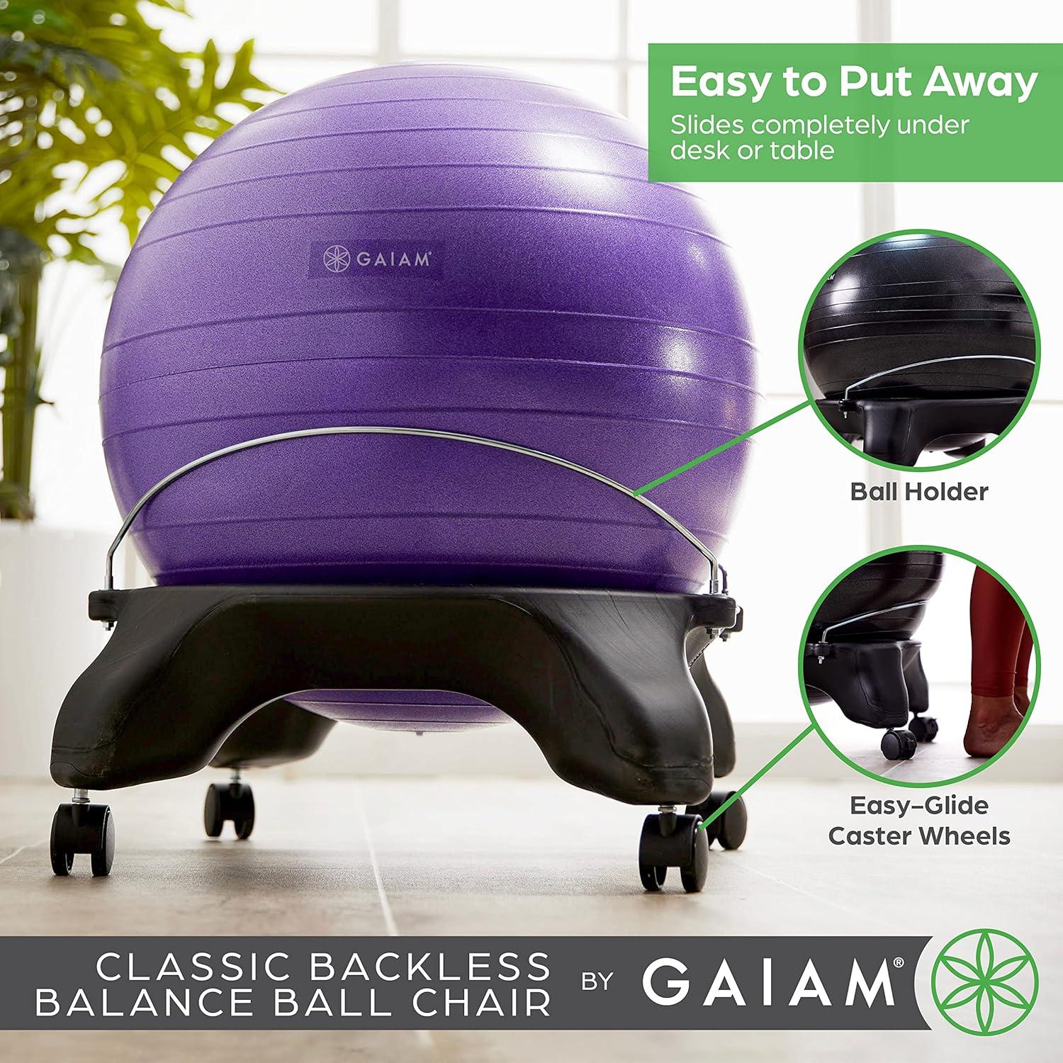 Silla de equilibrio Gaiam Classic sin respaldo con balón 52cm