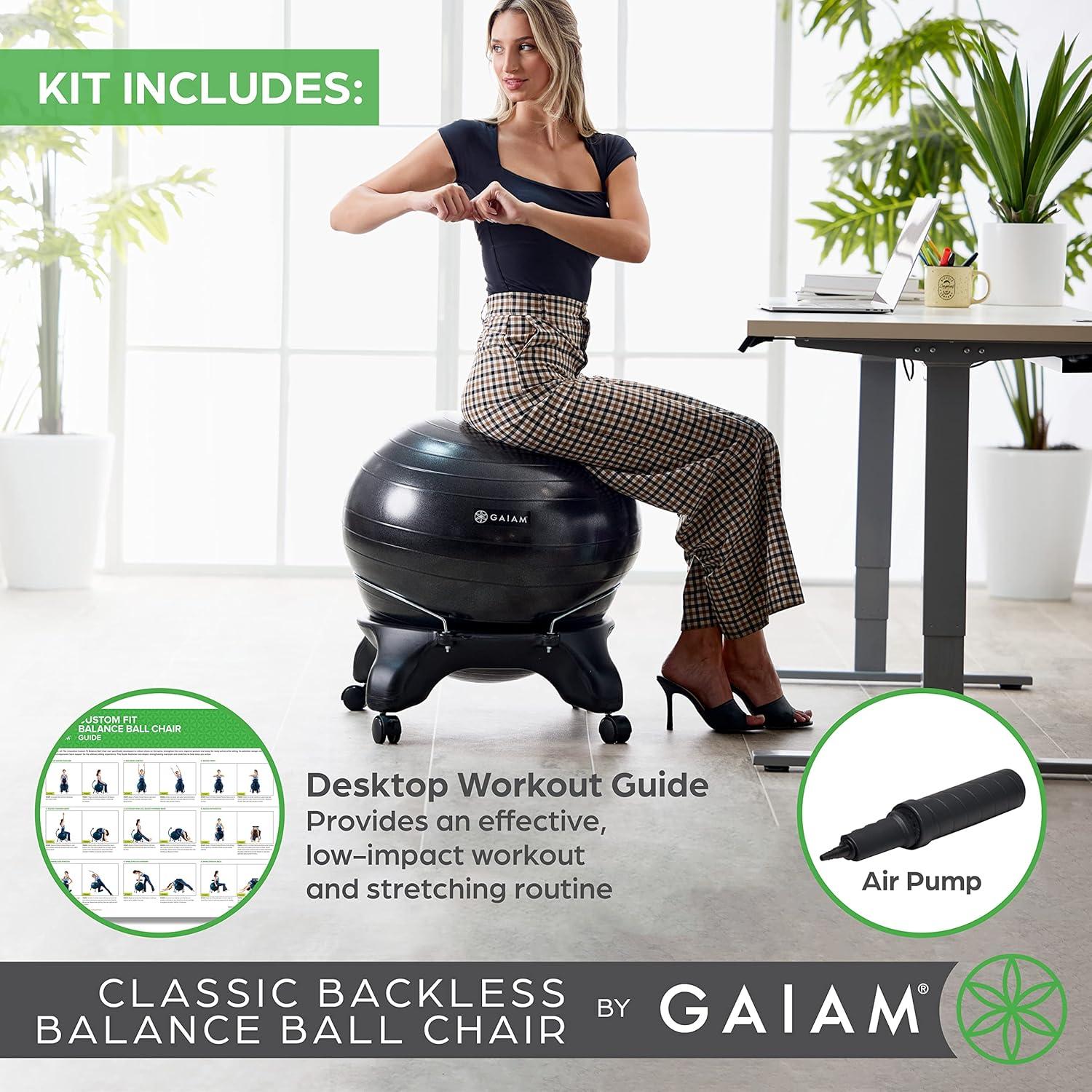 Silla de equilibrio Gaiam Classic sin respaldo con balón 52cm