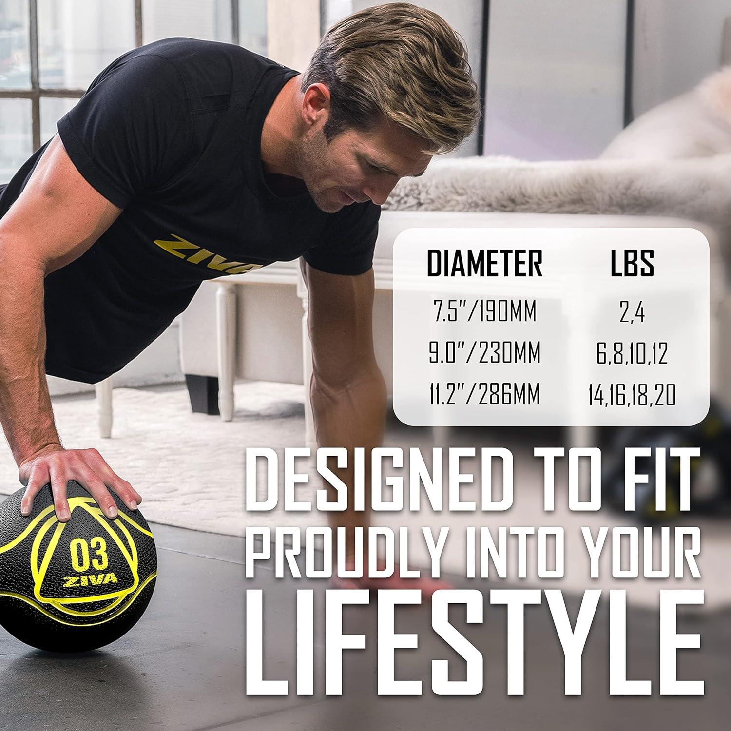 Balón Medicinal ZIVA 1.8 kg Caucho Texturizado Negro