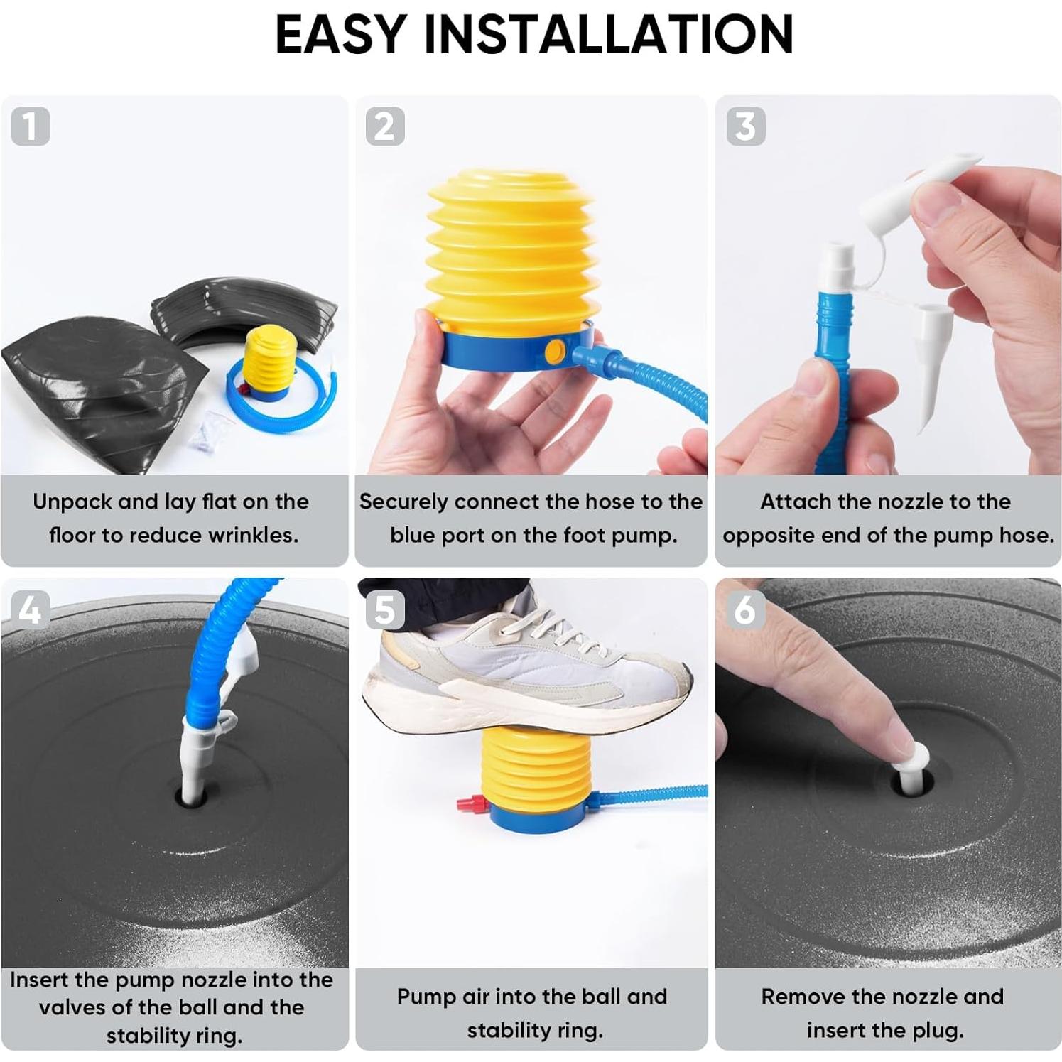 Silla de Bola de Yoga APEXUP XL Antideslizante Negro