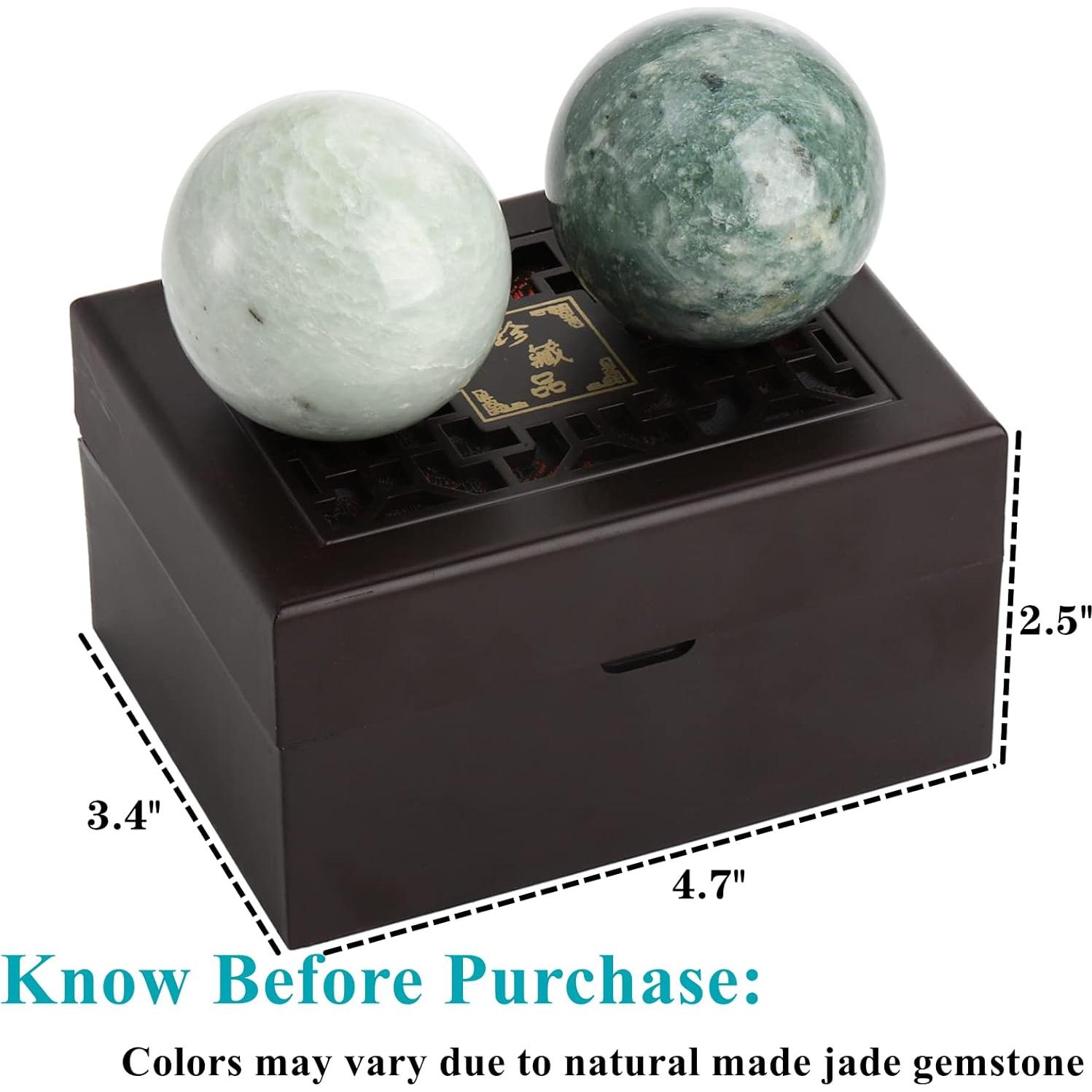 Conjunto de 4 Bolas de Baoding Lyellfe de Jade Verde 5 cm