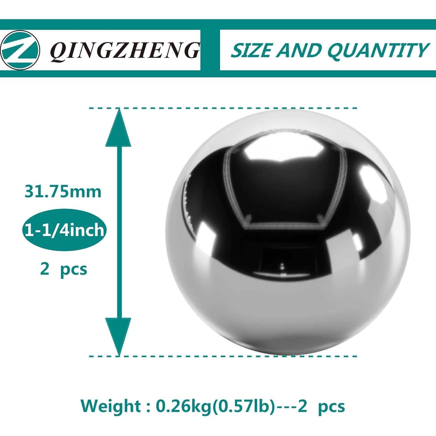 Bolas de Baoding QINGZHENG 3.18 cm Acero Cromado 2 Pcs