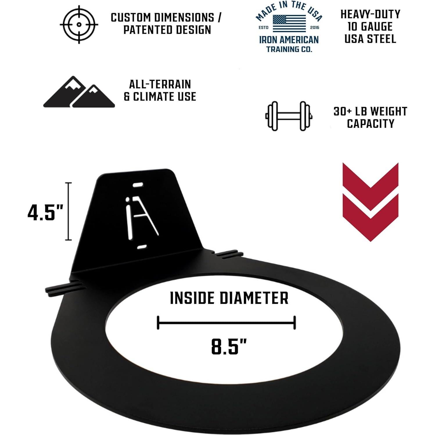 Estante de Pared para Balones de Medicina IRON AMERICAN 21.6 cm