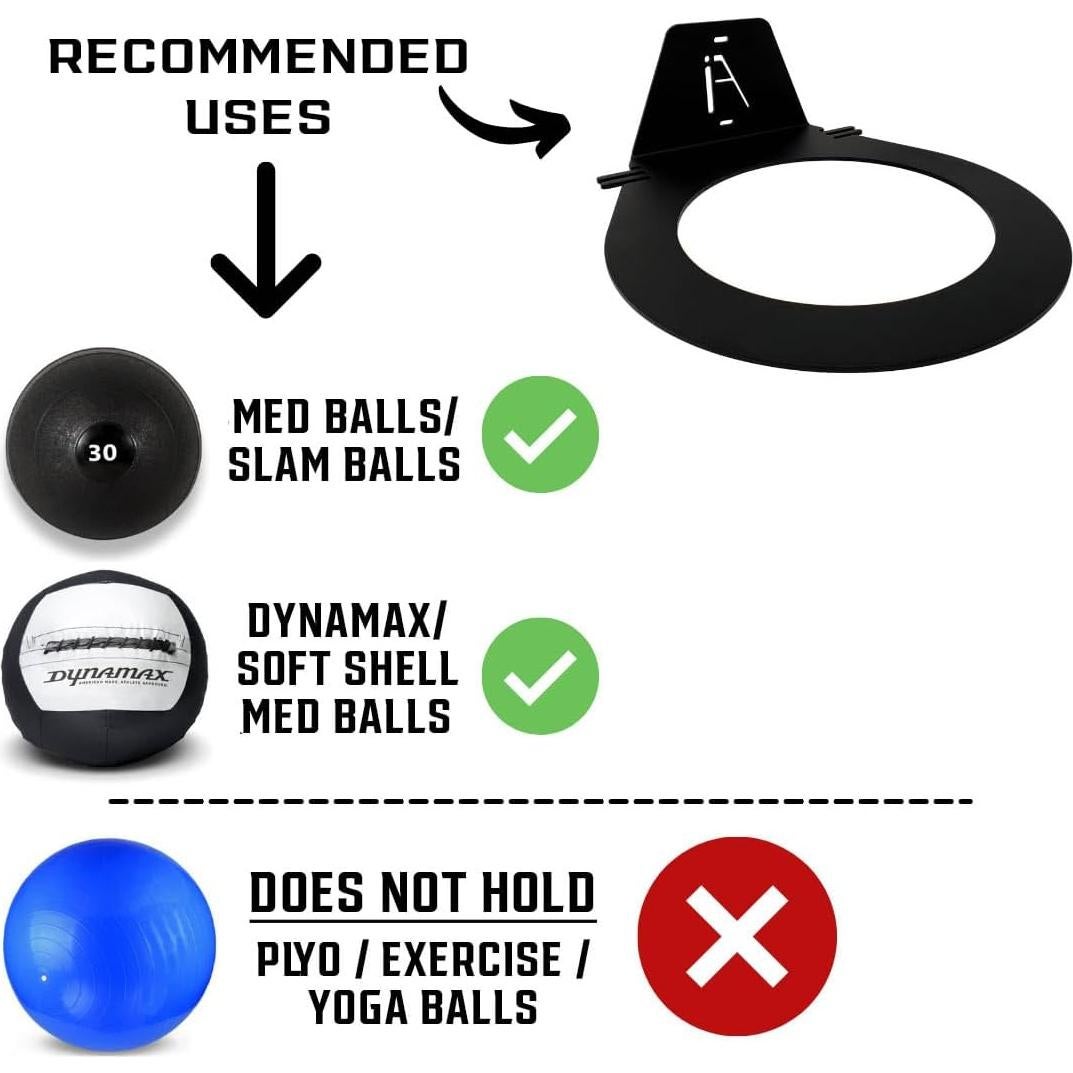 Estante de Pared para Balones de Medicina IRON AMERICAN 21.6 cm