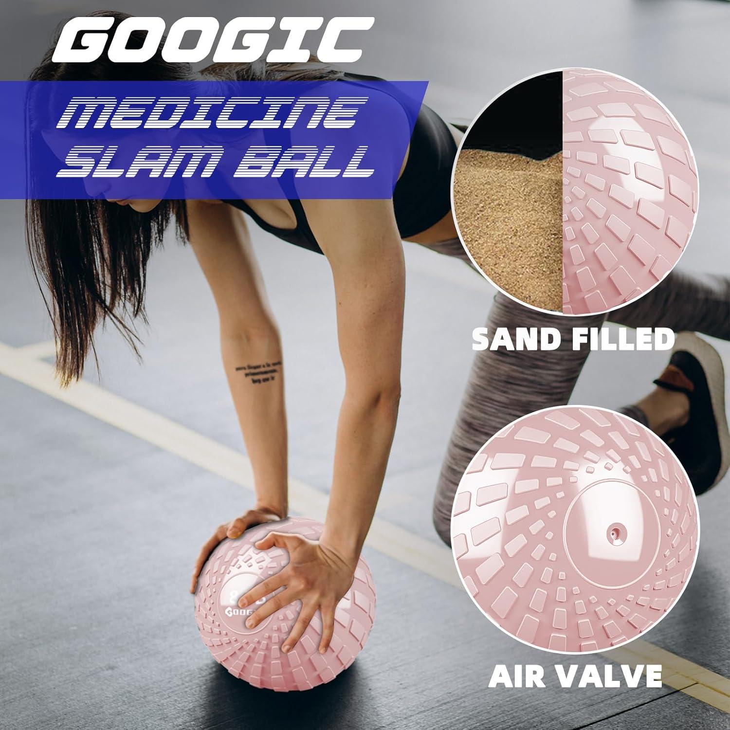 Slam Ball 3.63 kg GOOGIC Rosa - Balón Medicinal para Ejercicio