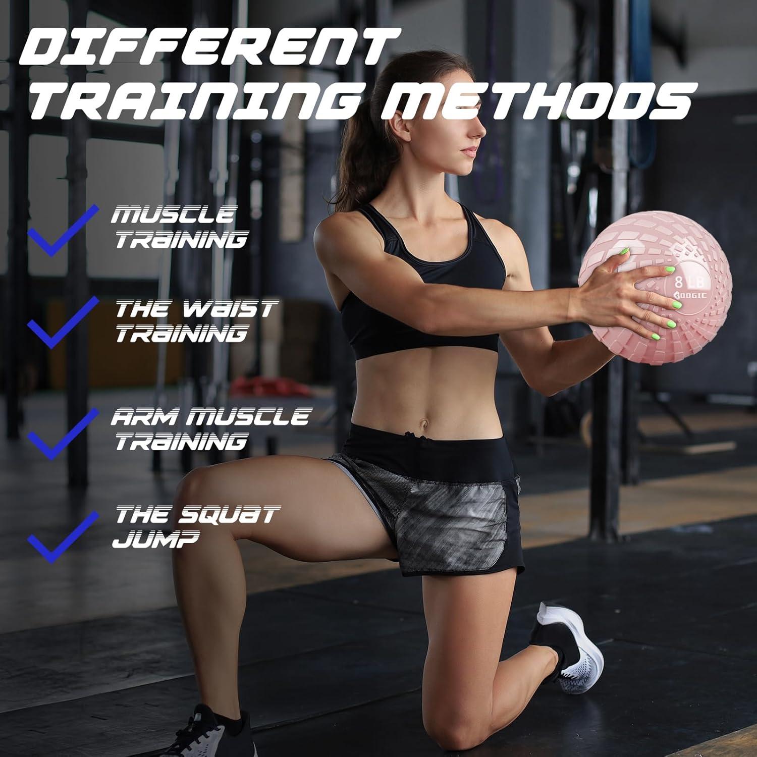 Slam Ball 3.63 kg GOOGIC Rosa - Balón Medicinal para Ejercicio