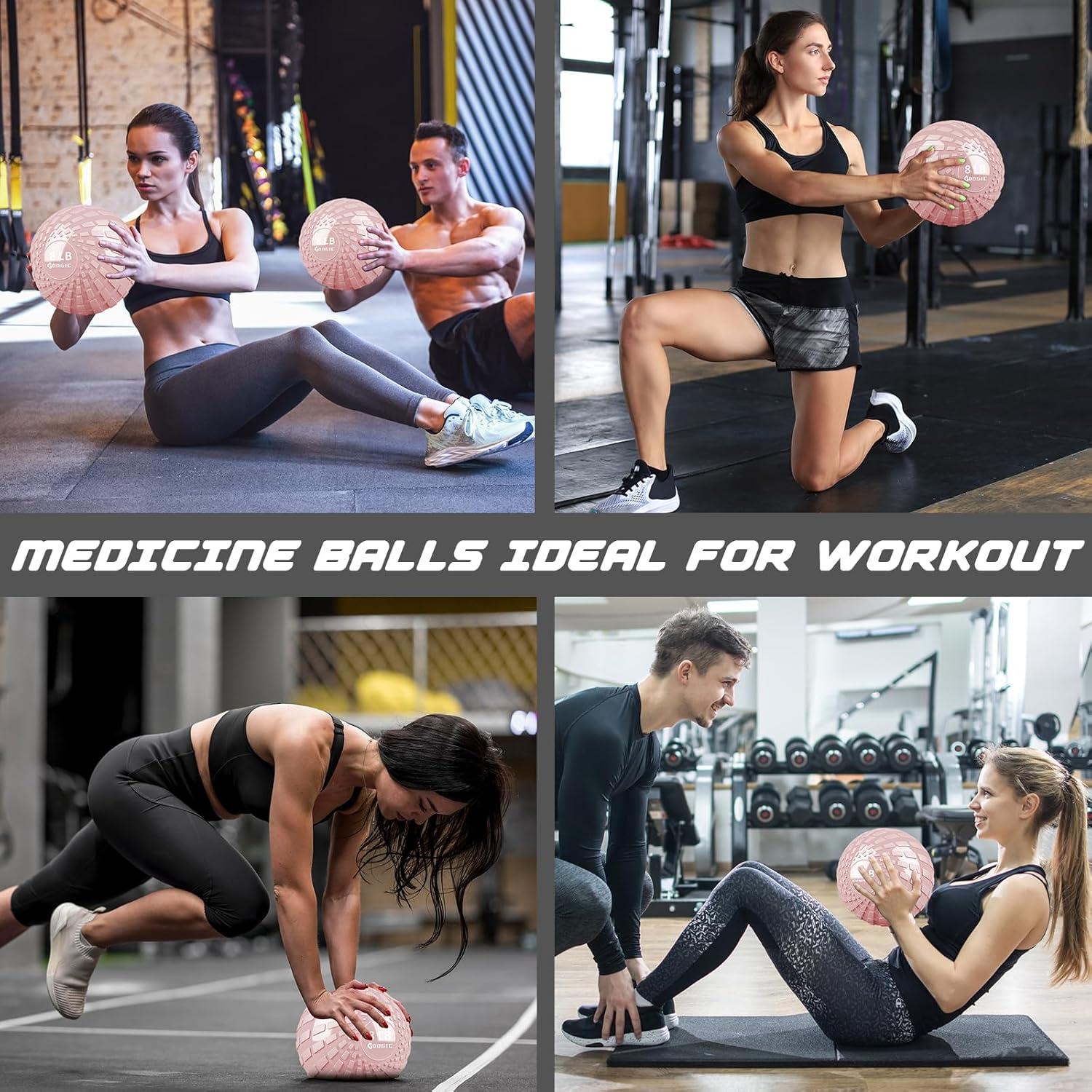 Slam Ball 3.63 kg GOOGIC Rosa - Balón Medicinal para Ejercicio