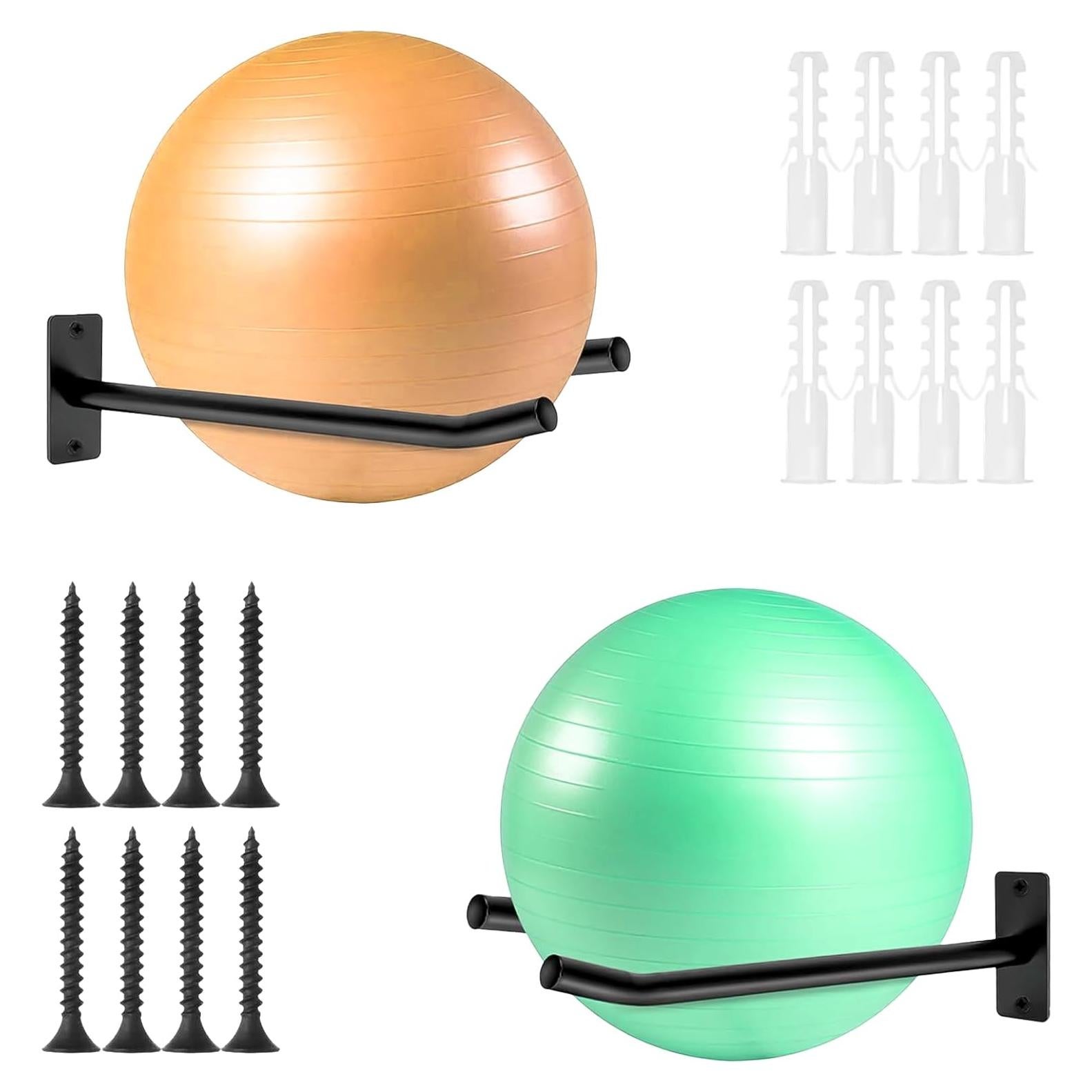 Soporte de Pelotas de Ejercicio Montaje en Pared svteli - 2 Estantes