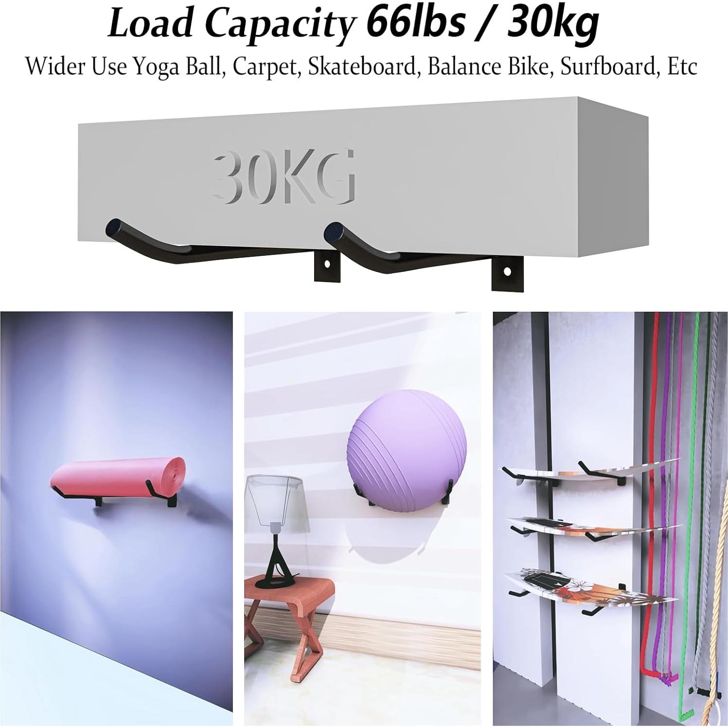 Soporte de Pelotas de Ejercicio Montaje en Pared svteli - 2 Estantes