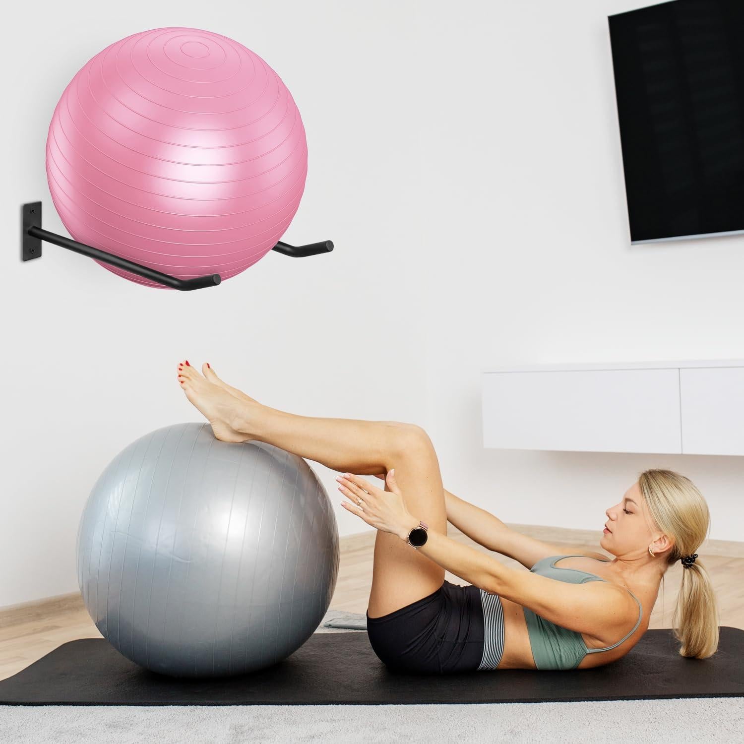 Soporte de Pared para Pelotas de Yoga HZSSLKM - Juego de 2