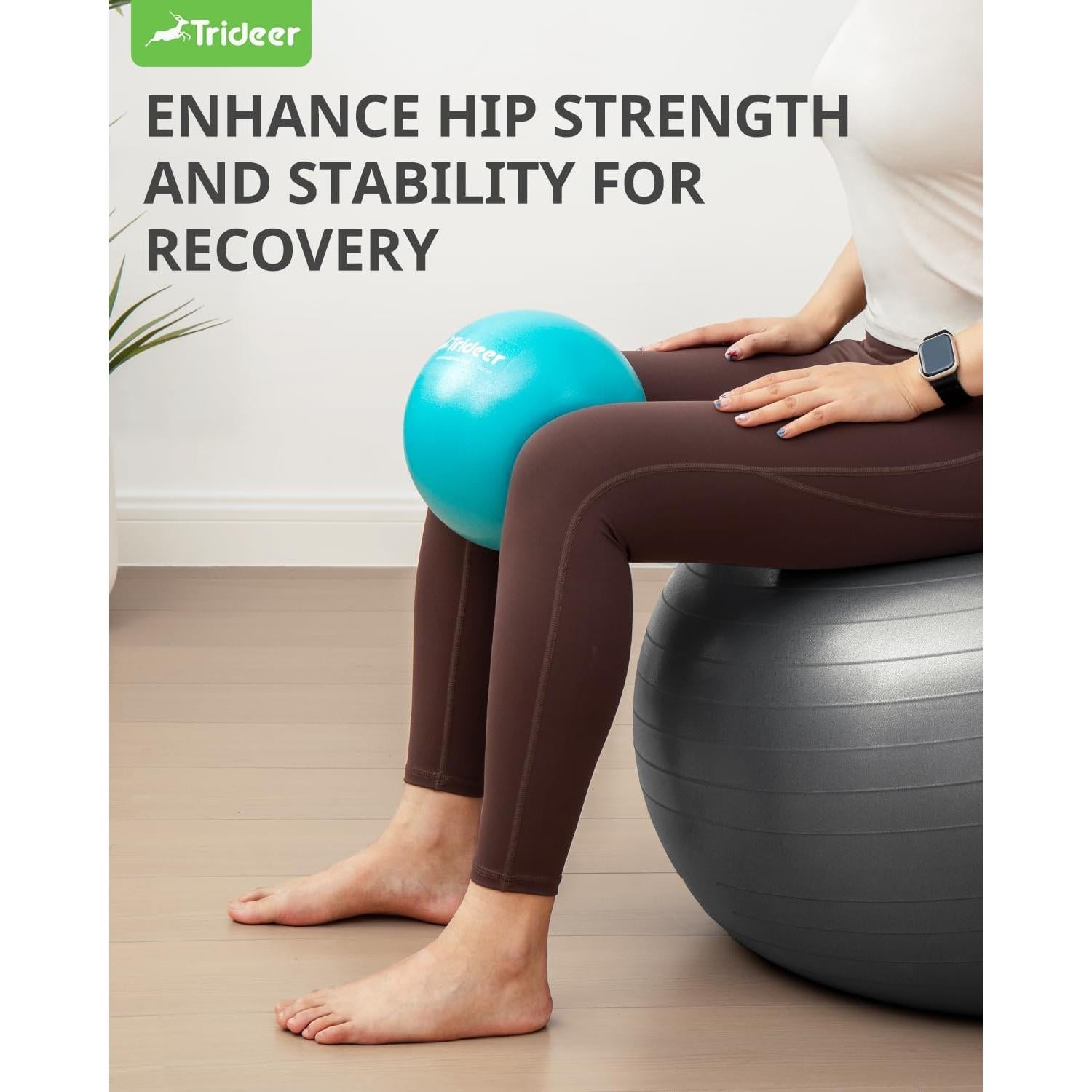 Pelota de Pilates Trideer 22.86 cm Antiburst con Bomba