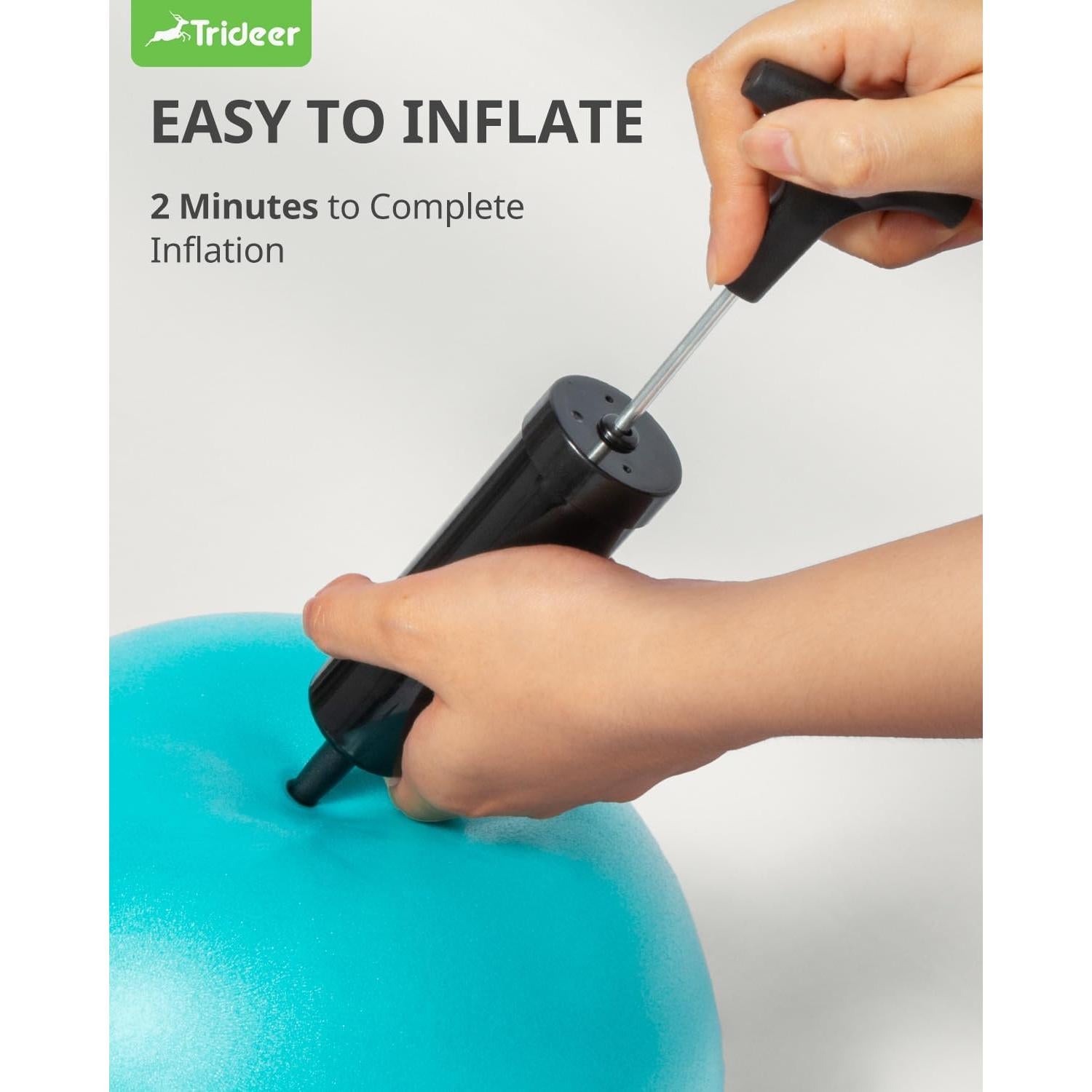 Pelota de Pilates Trideer 22.86 cm Antiburst con Bomba