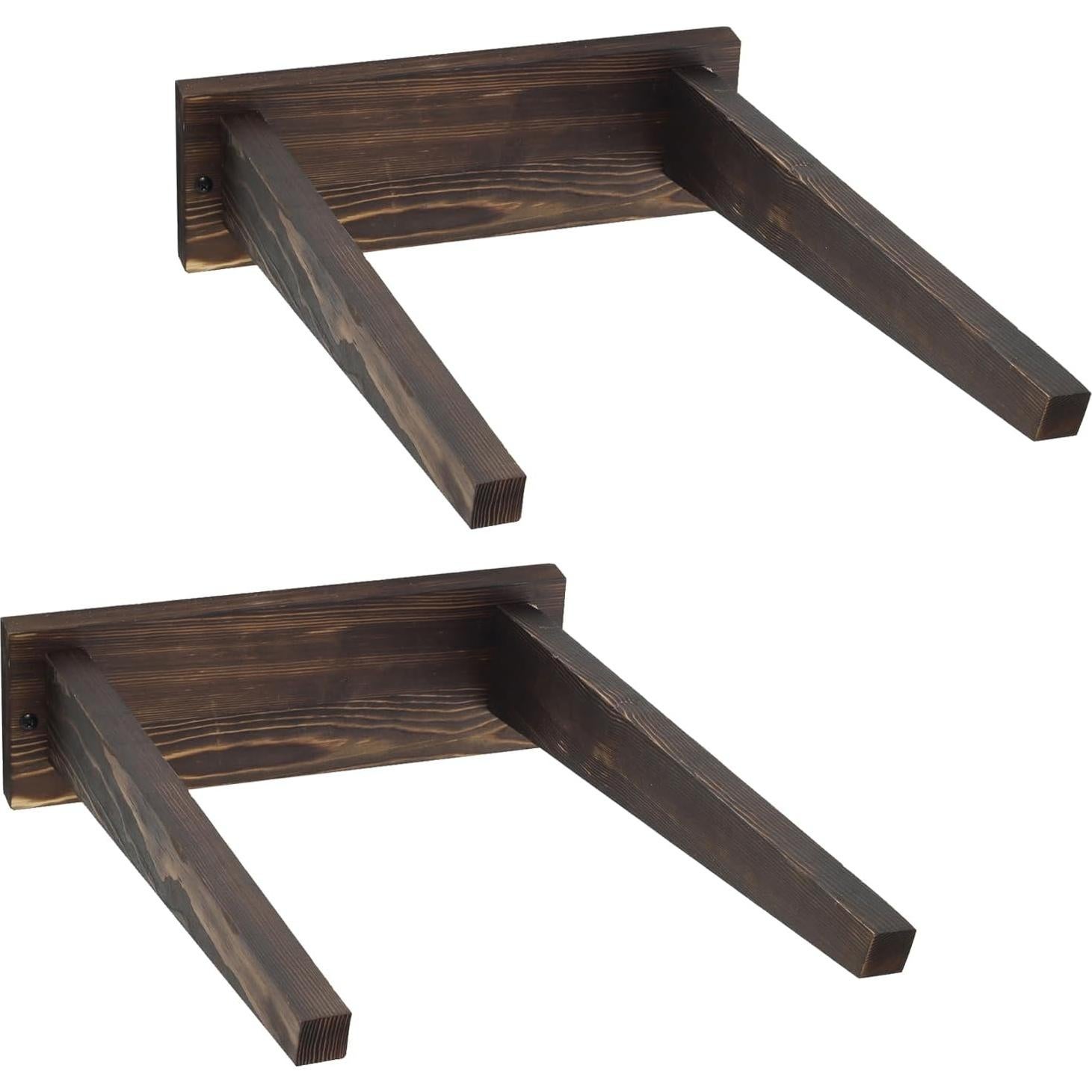 Soporte de Pared de Madera Quemada MyGift para Pelotas Grande