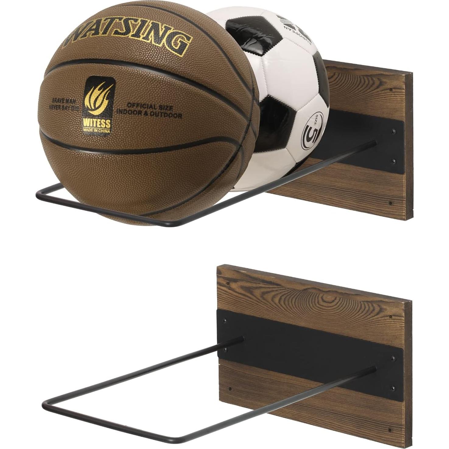 Juego de 2 Soportes de Pared MyGift para Pelotas de Ejercicio