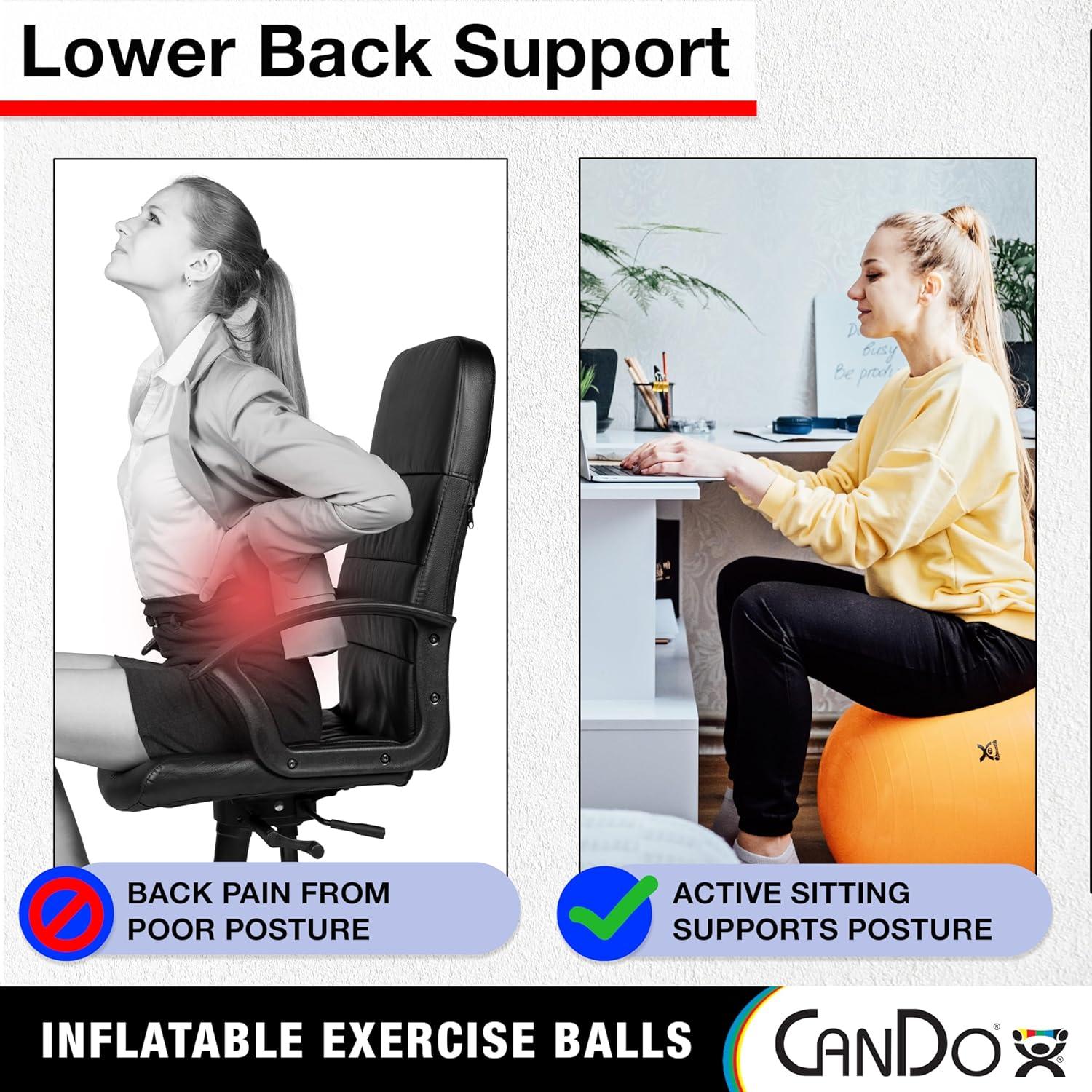 Pelota de Ejercicio Inflable CanDo 30-1802 Naranja 55 cm