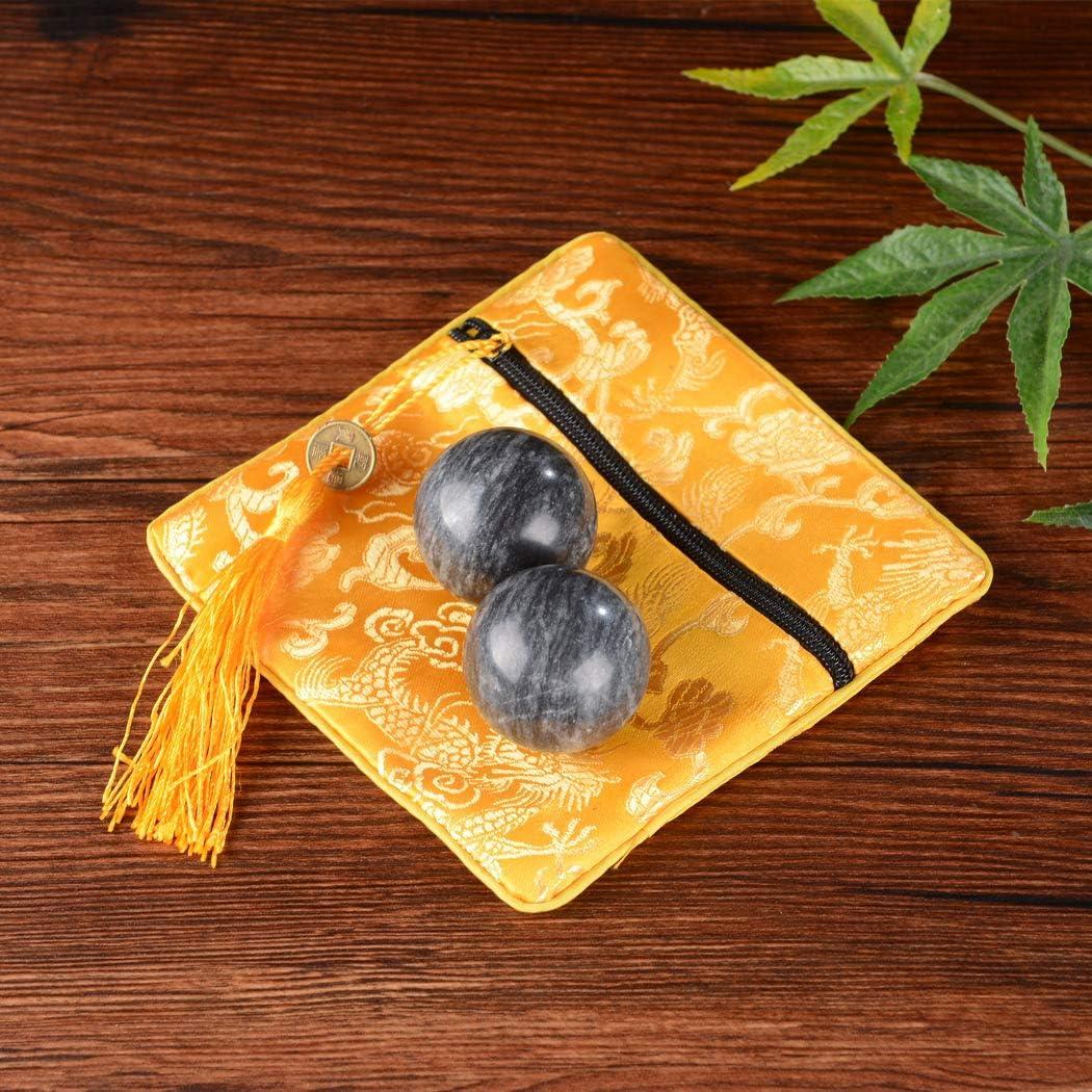 Bolas de Mano de Mármol BRABUD Gris Oscuro - Alivio Estrés 3.56cm