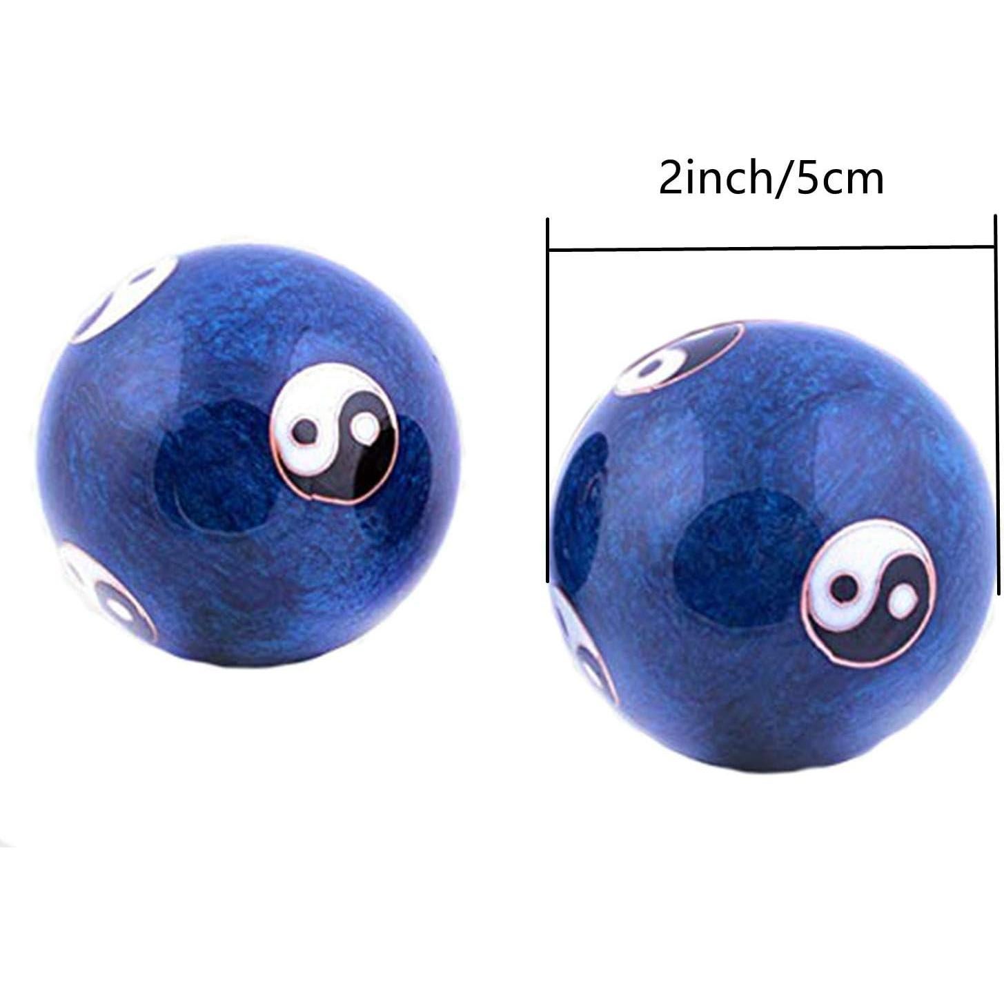 Bolas de Ejercicio Saludables XMHF Baoding Cloisonne 50mm Azul 2Pcs