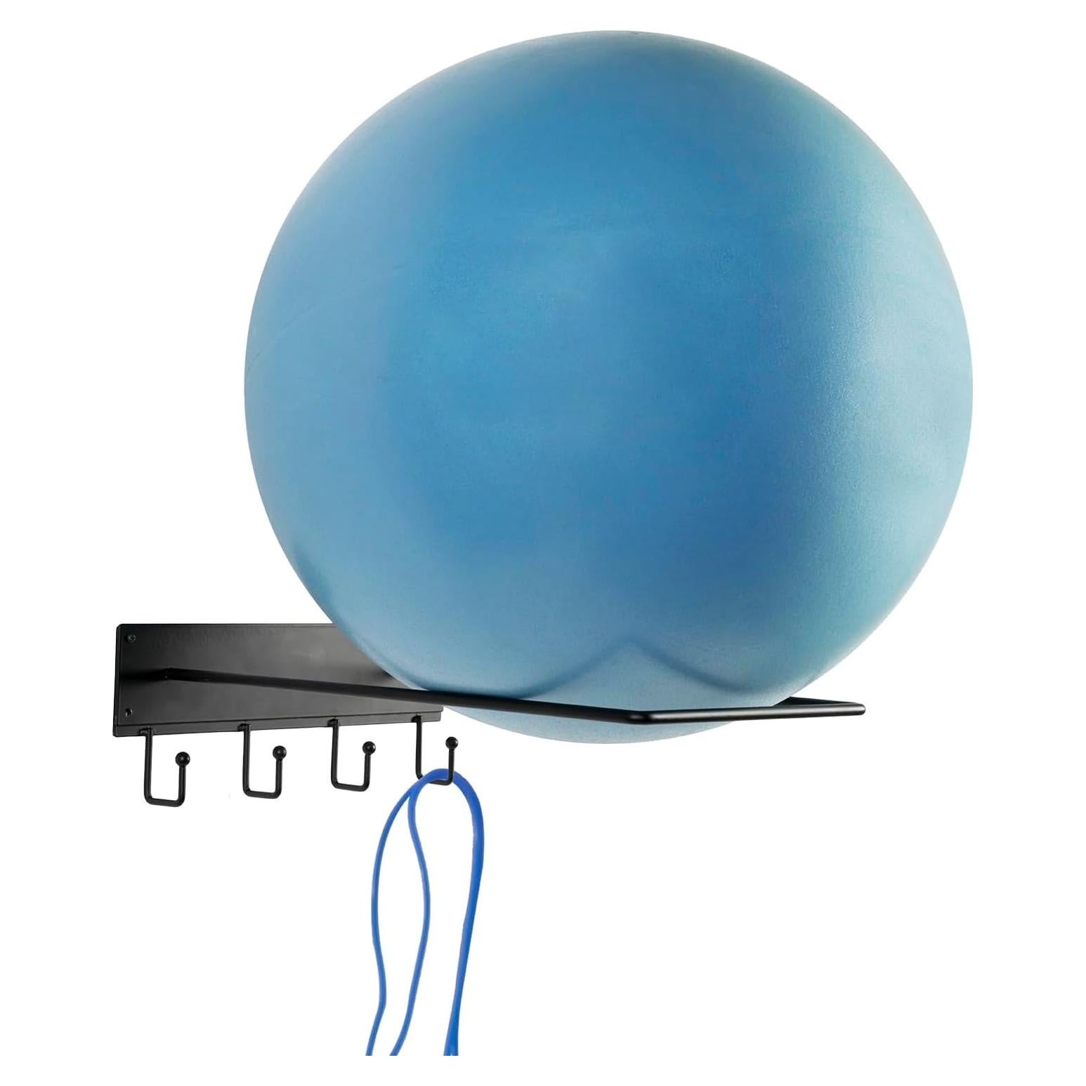 Soporte de Pelota de Estabilidad MyGift con 4 Ganchos Negro