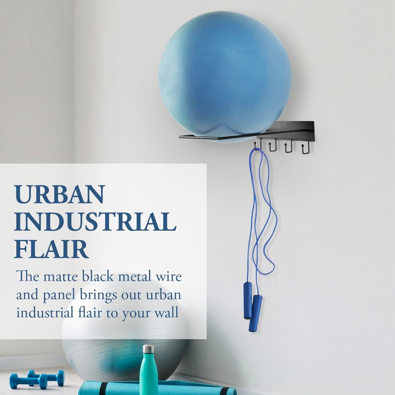 Soporte de Pelota de Estabilidad MyGift con 4 Ganchos Negro