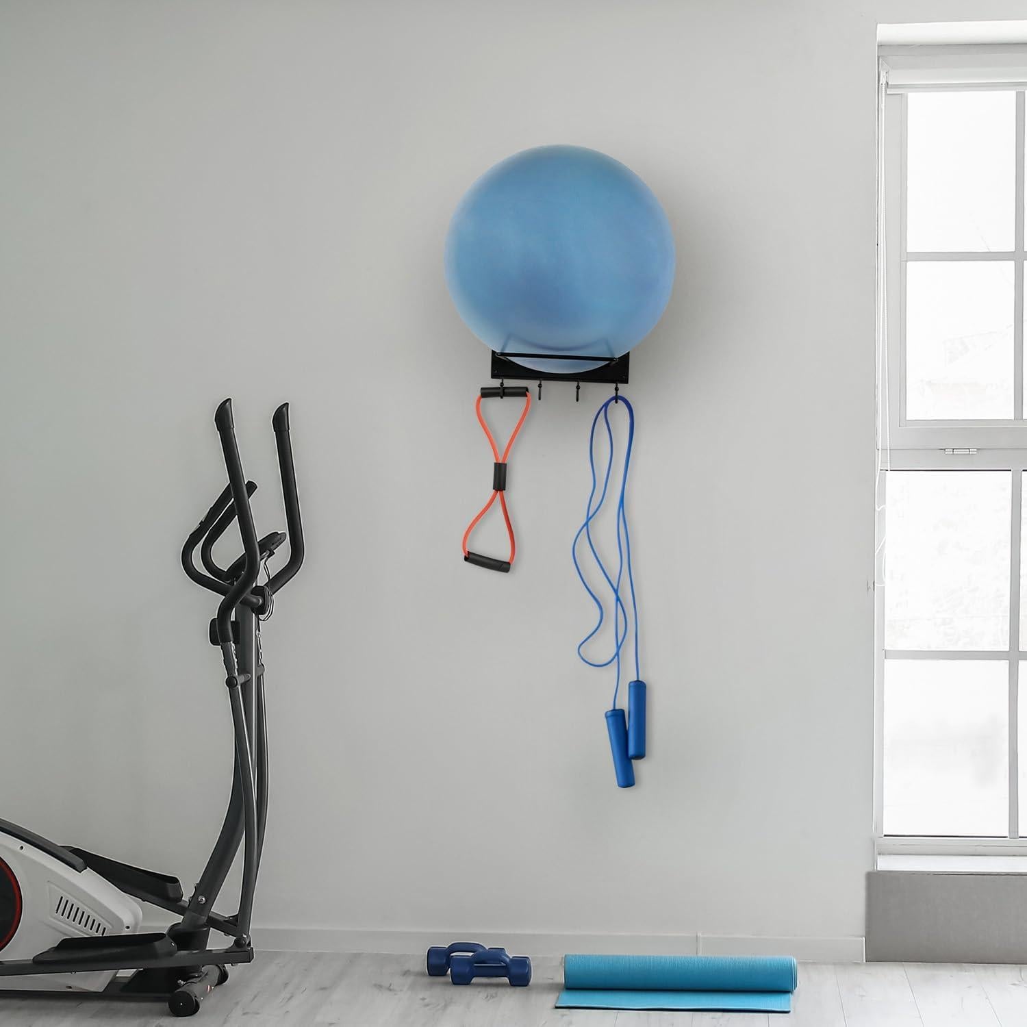 Soporte de Pelota de Estabilidad MyGift con 4 Ganchos Negro