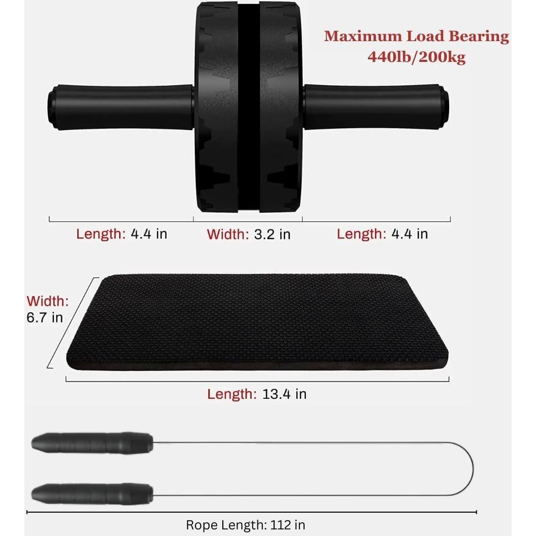 Set Rueda Abdominal y Cuerda para Saltar Genérico - Ejercicio en Casa