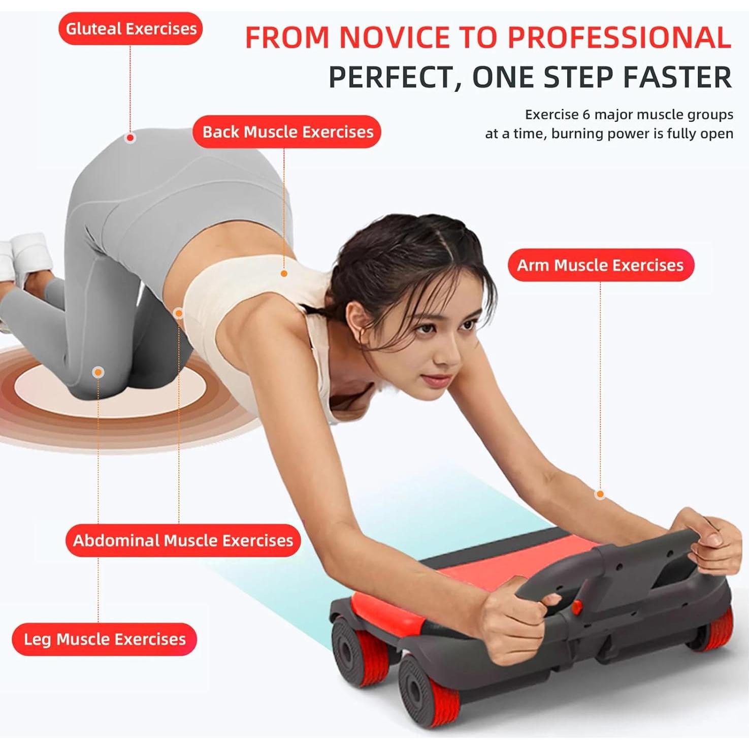 Rueda Abdominal FIAMEARMOR 4 Ruedas con Soporte para Codos