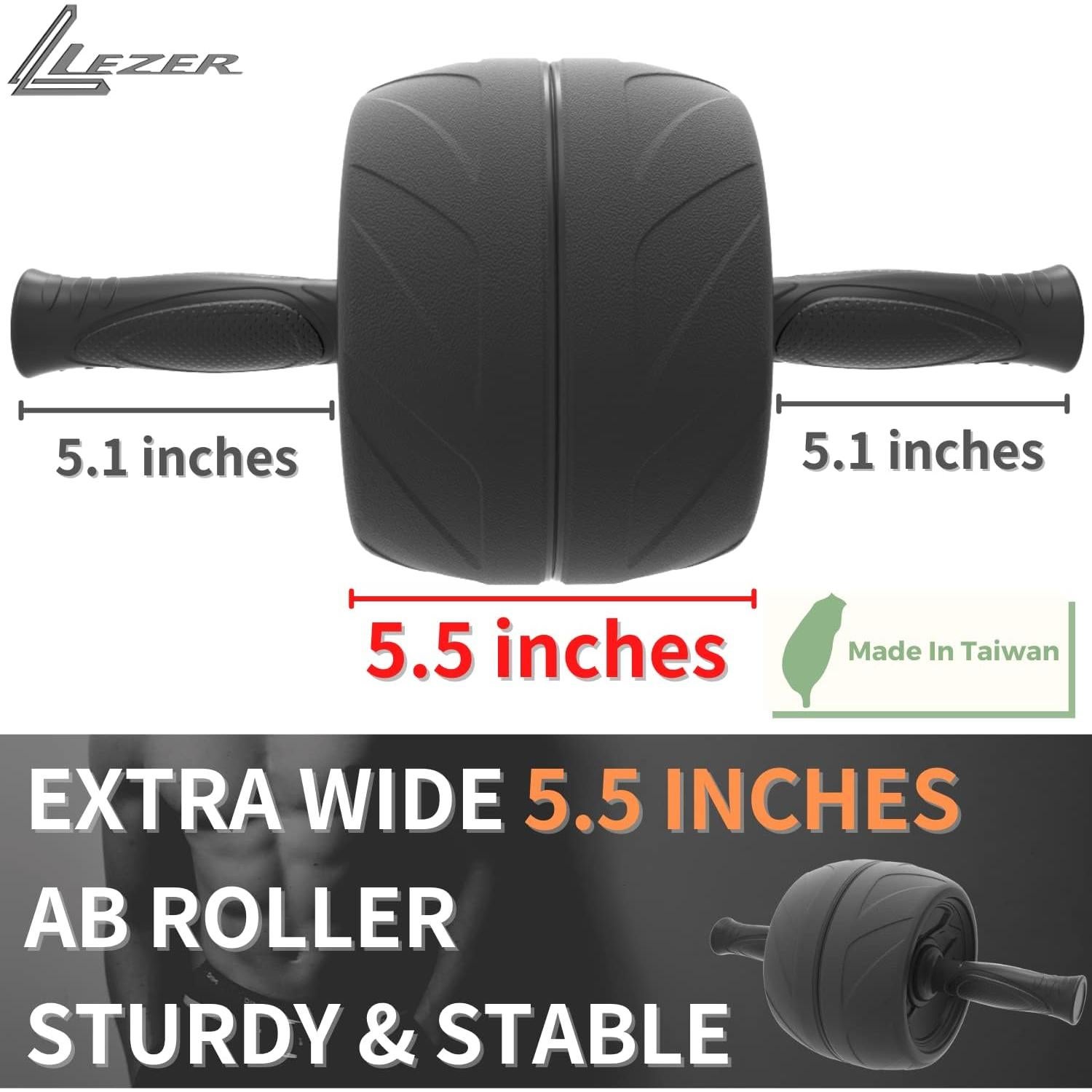 Rueda Abdominal LEZER Extra Ancha 13.97 cm con Almohadilla