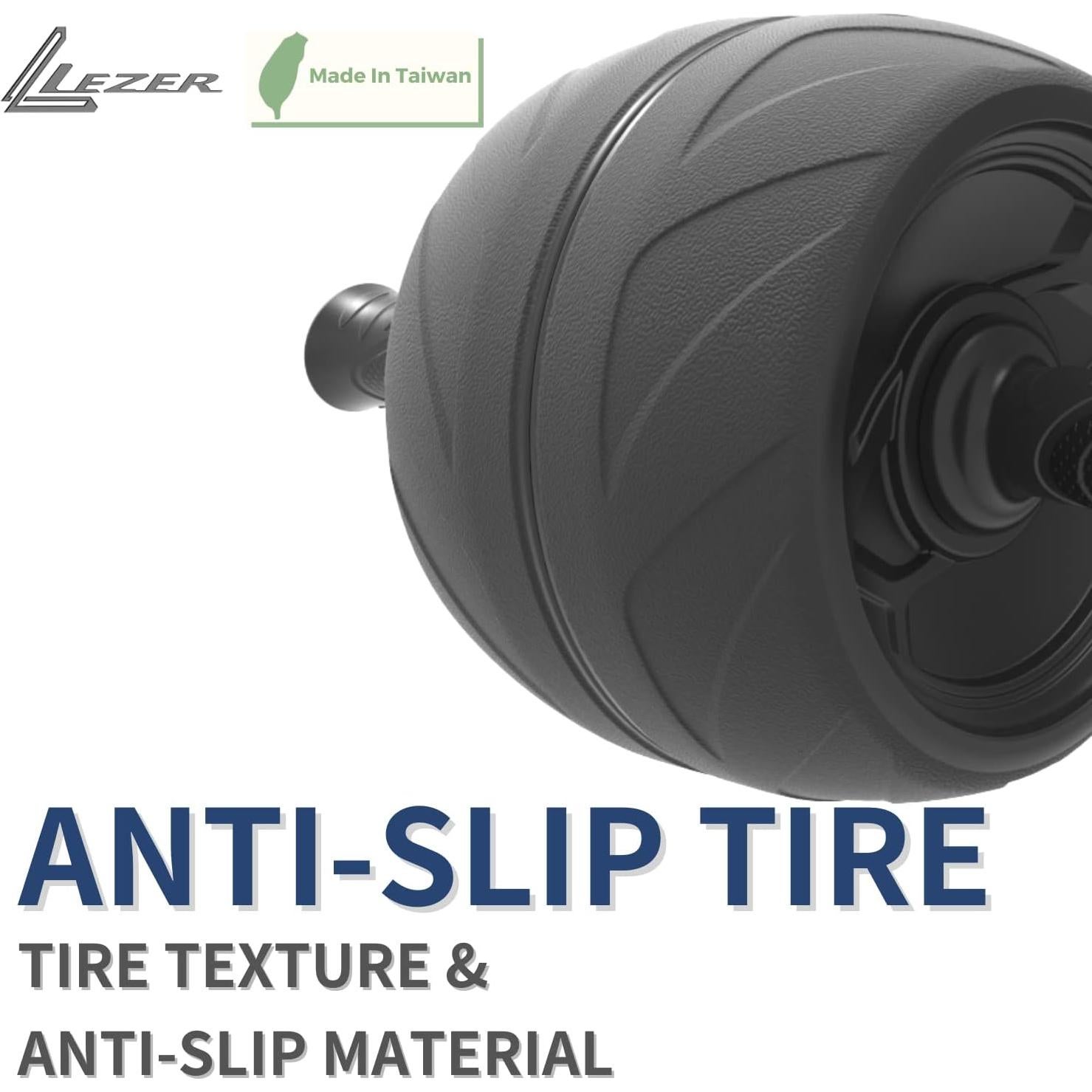 Rueda Abdominal LEZER Extra Ancha 13.97 cm con Almohadilla