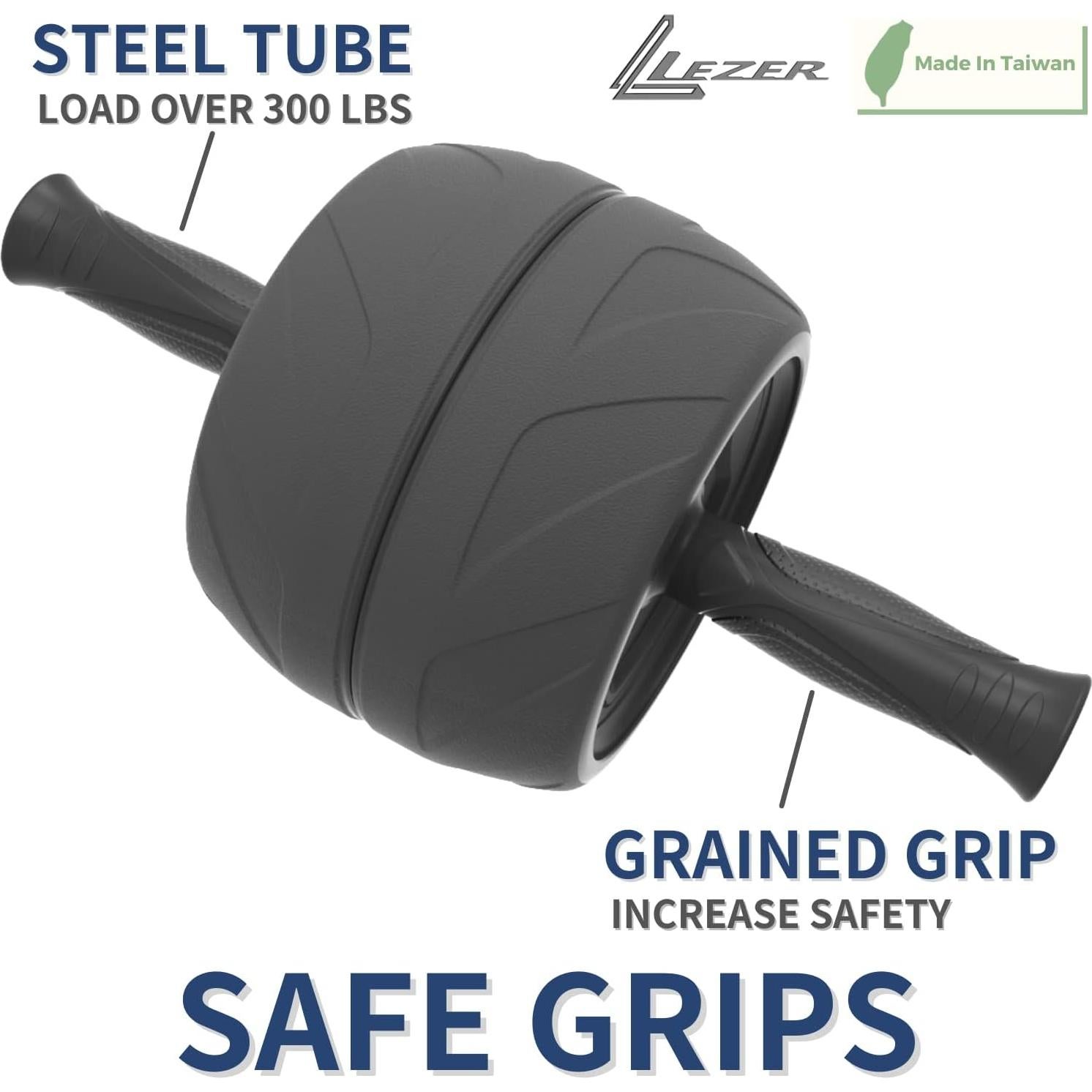 Rueda Abdominal LEZER Extra Ancha 13.97 cm con Almohadilla