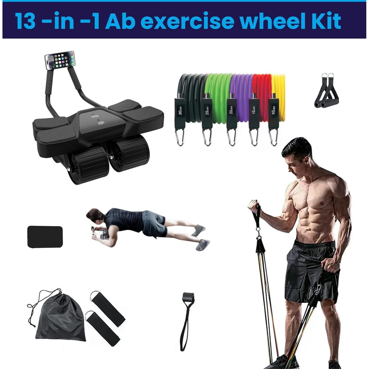 Rodillo Abdominal Royal Blaze 4 Ruedas con Soporte para Codos