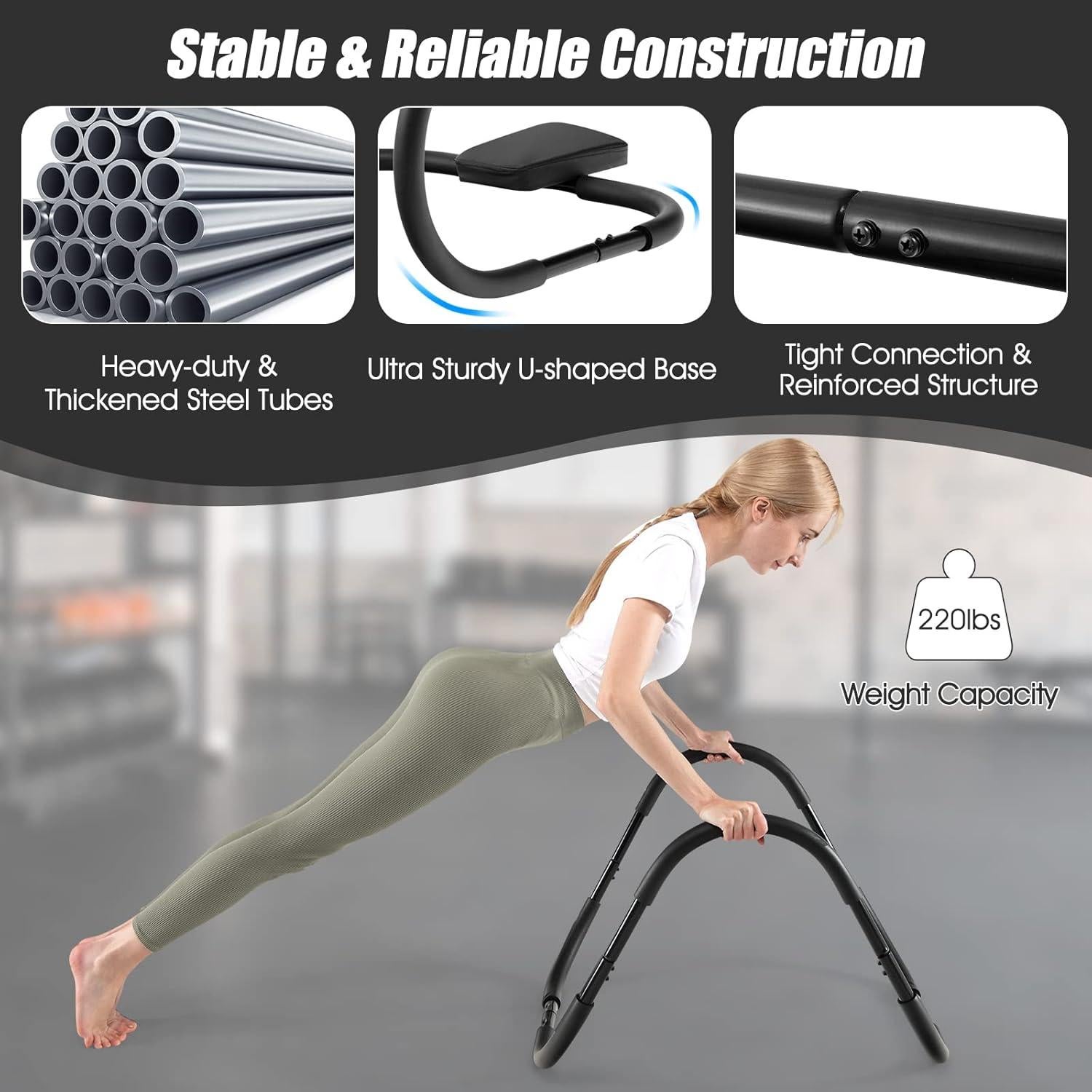 Ab Cruncher GYMAX con Reposacabezas Acolchado - Entrenador Fitness