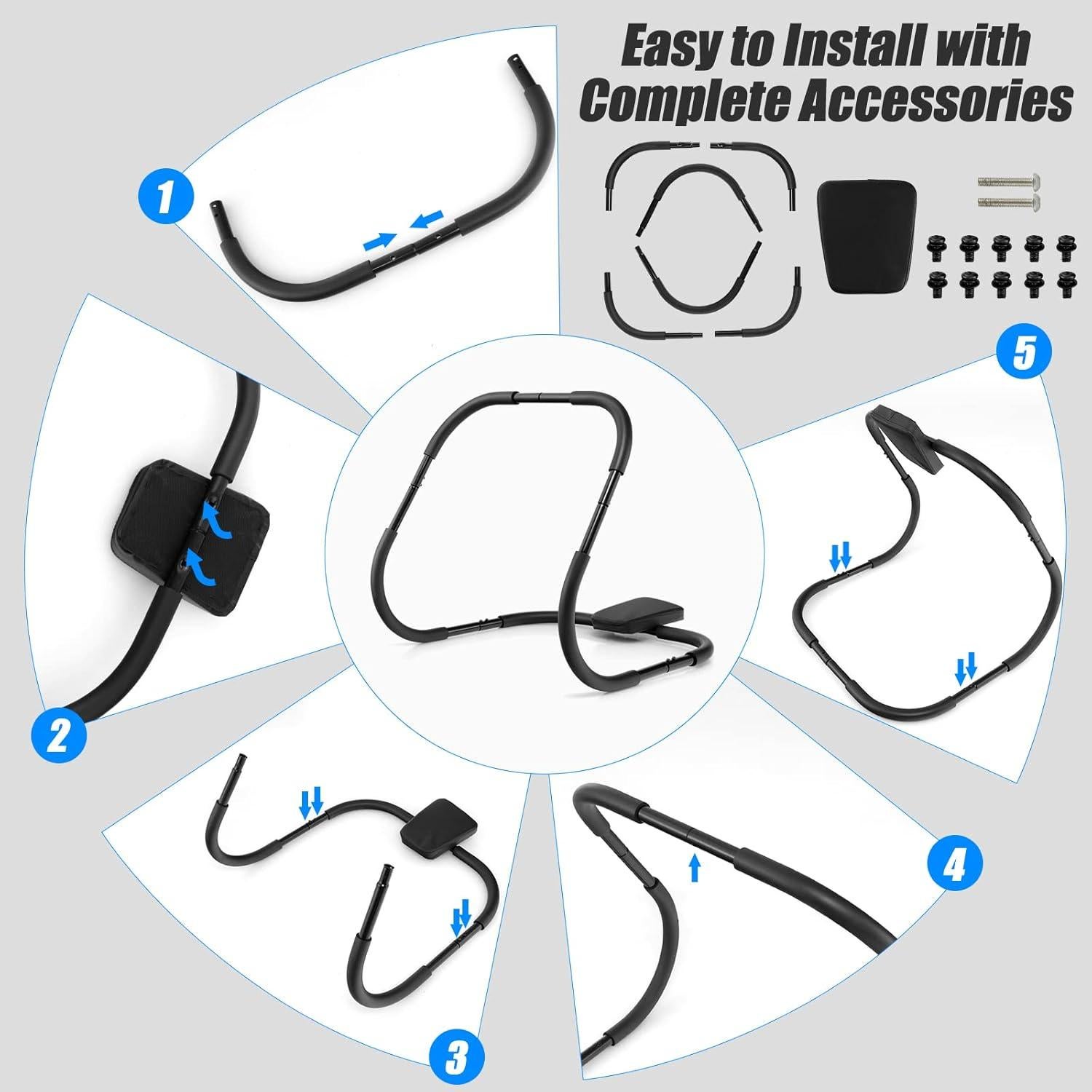 Ab Cruncher GYMAX con Reposacabezas Acolchado - Entrenador Fitness